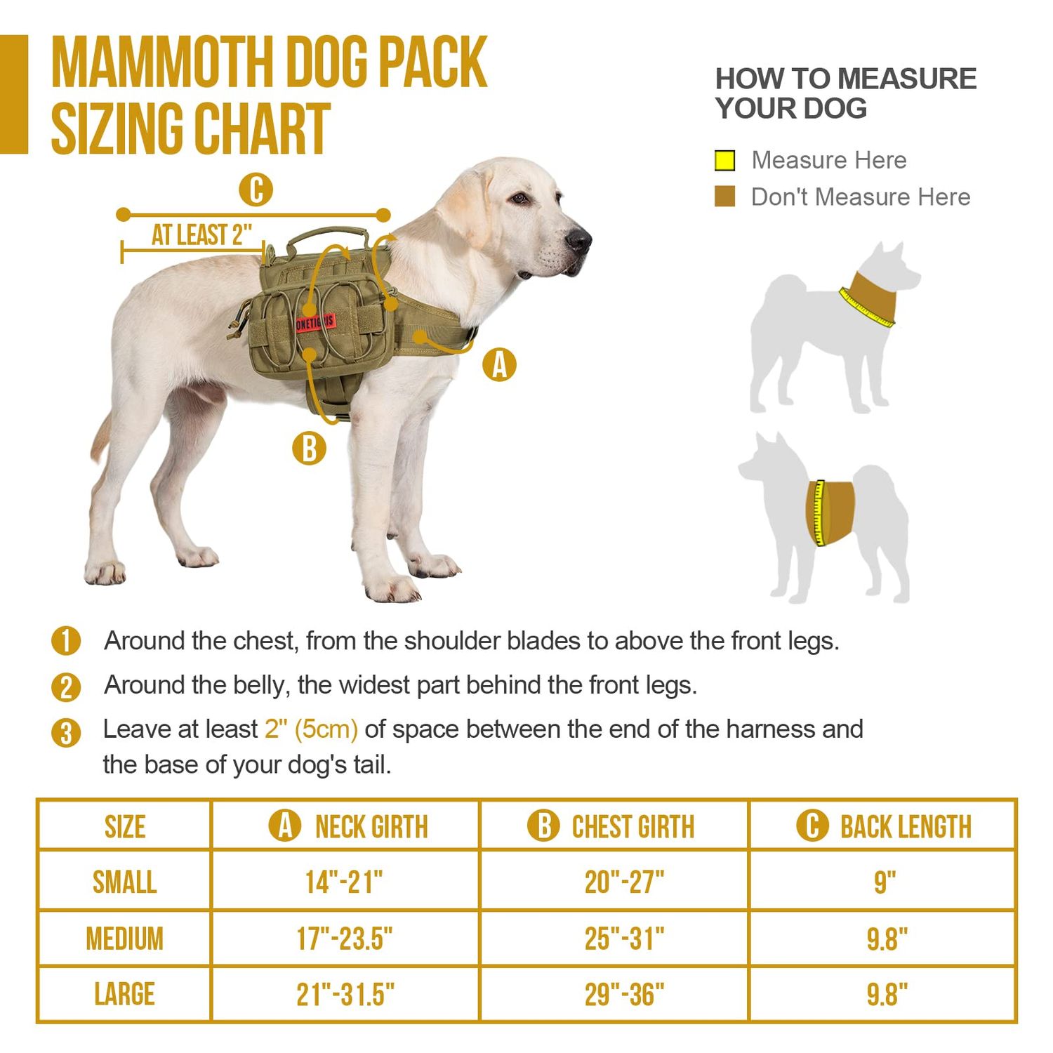 OneTigris Dog Backpack for Medium & Large Dogs, Nylon Backpack for Dogs Tactical Pet Backpack with Side Pockets for Hiking Walking Training Running (Brown, Medium)