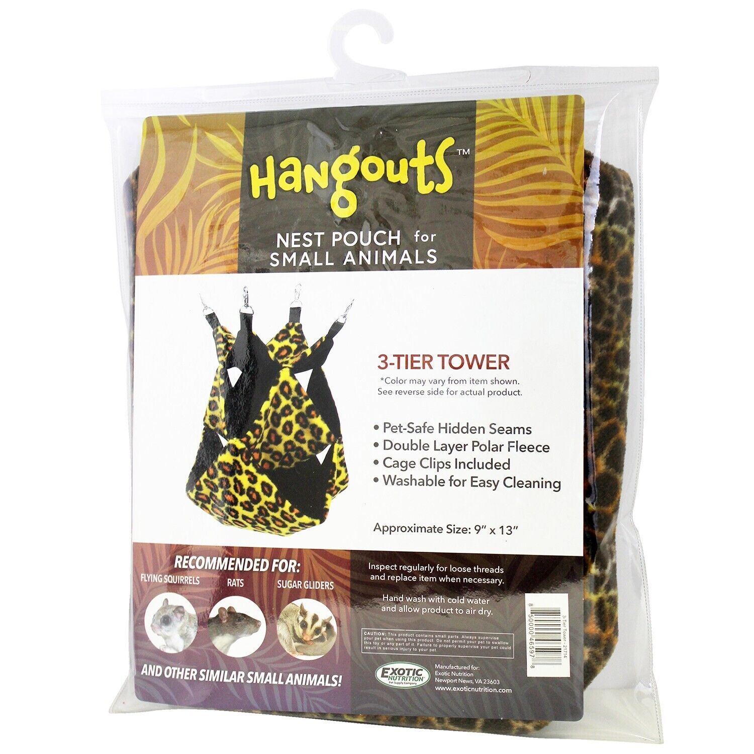 3- Tier Tower/ Giraffe - Hammocks and Bedding for Sugar Gliders and Small Pets