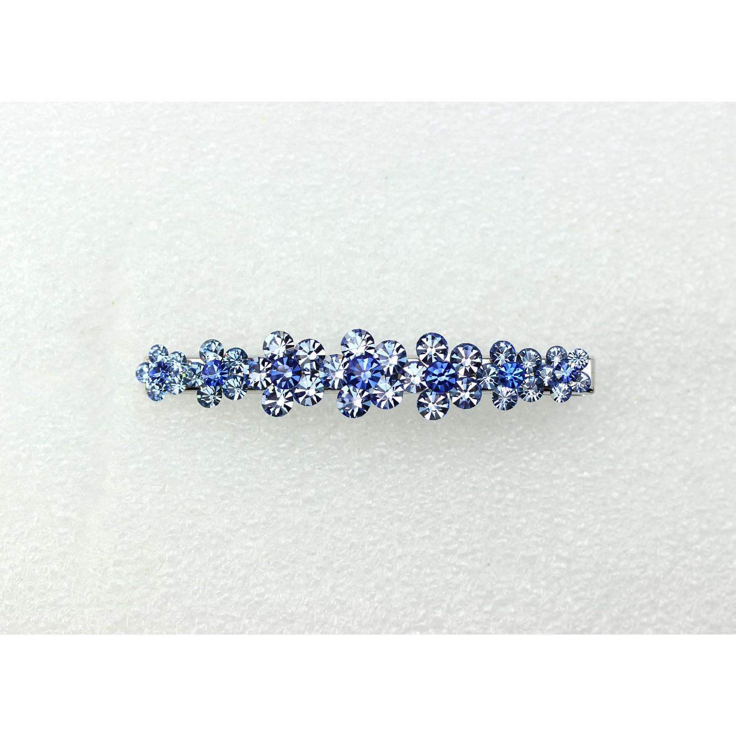 Faship Gorgeous Blue Crystal Floral Small Alligator Hair Clip
