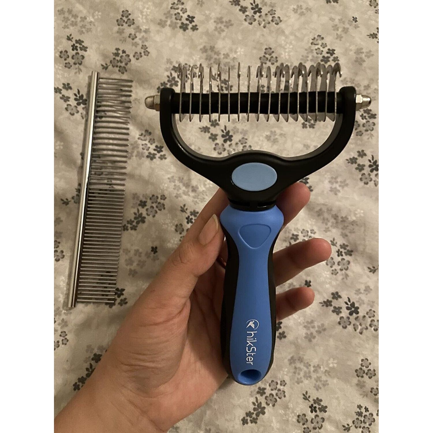 Undercoat Rake for Dogs Double Coat with Pet Comb, Pet Grooming Brush