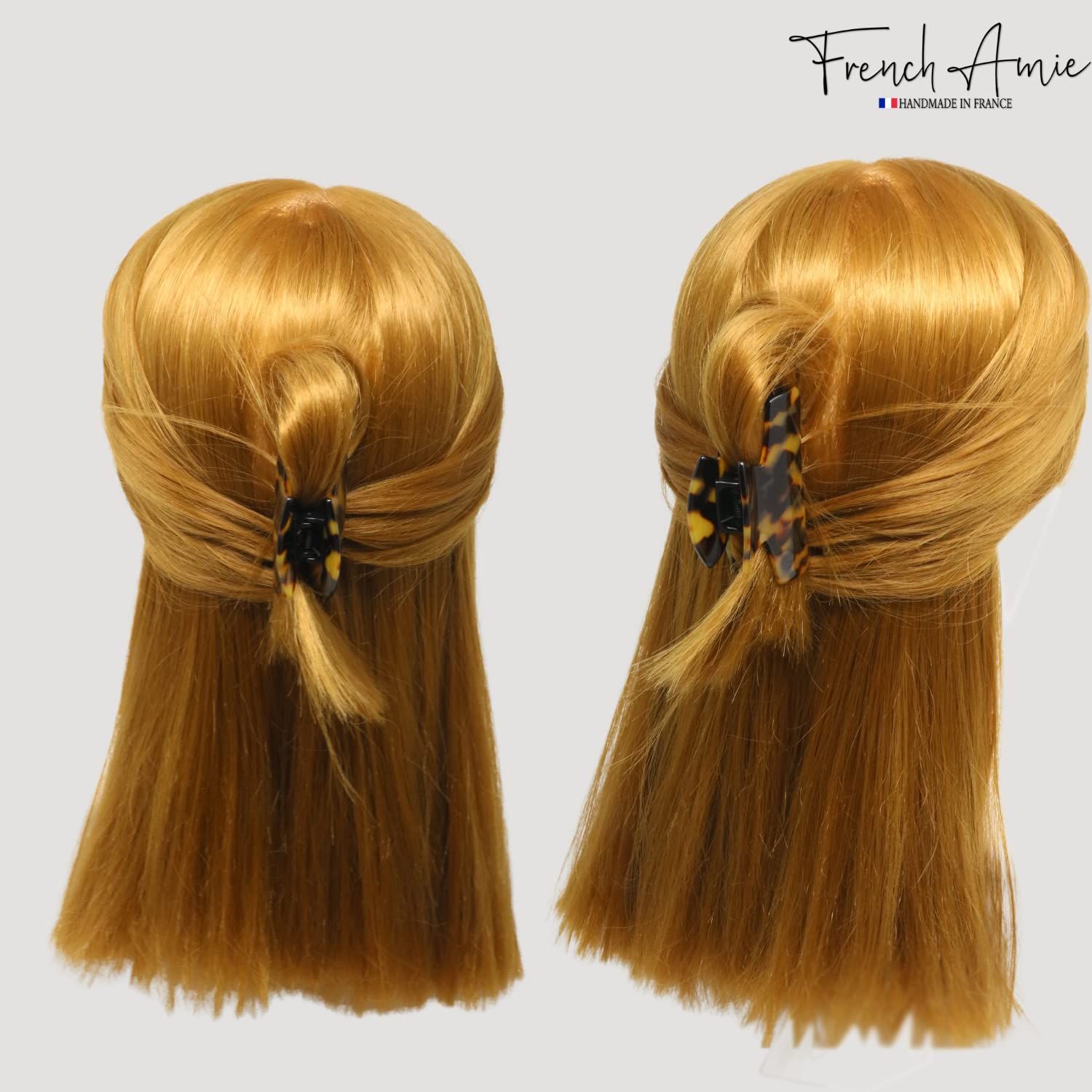 French Amie Chic Handmade Celluloid Small Jaw Hair Claw Clip Clamp Clutcher Women Hair Accessories, Made in France (Tokyo)