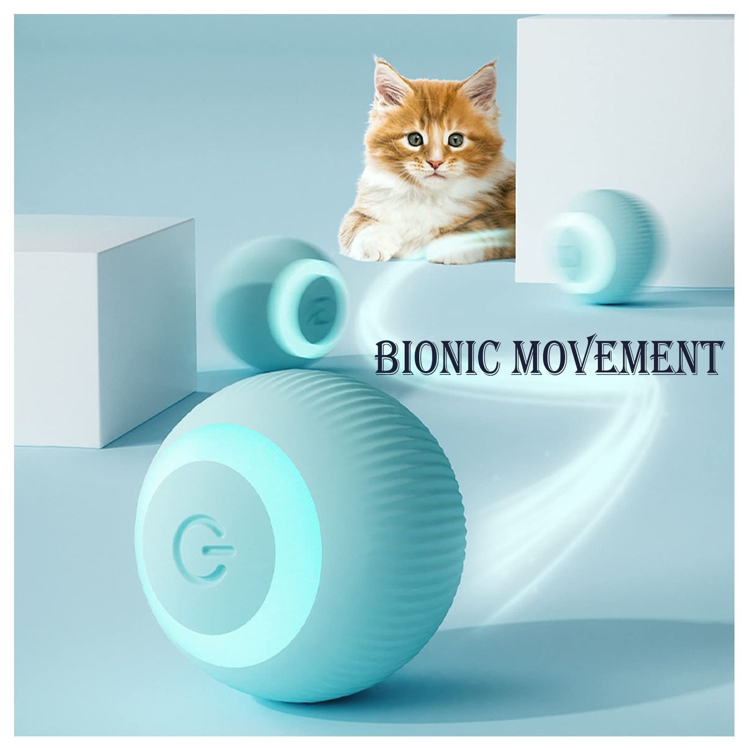 ZALBYUY Intelligent Interactive Cat Toys Ball with LED Lights, Cat Toys, Automatic Moving Rolling Ball for Indoor Cats, Cat Automatic Toy