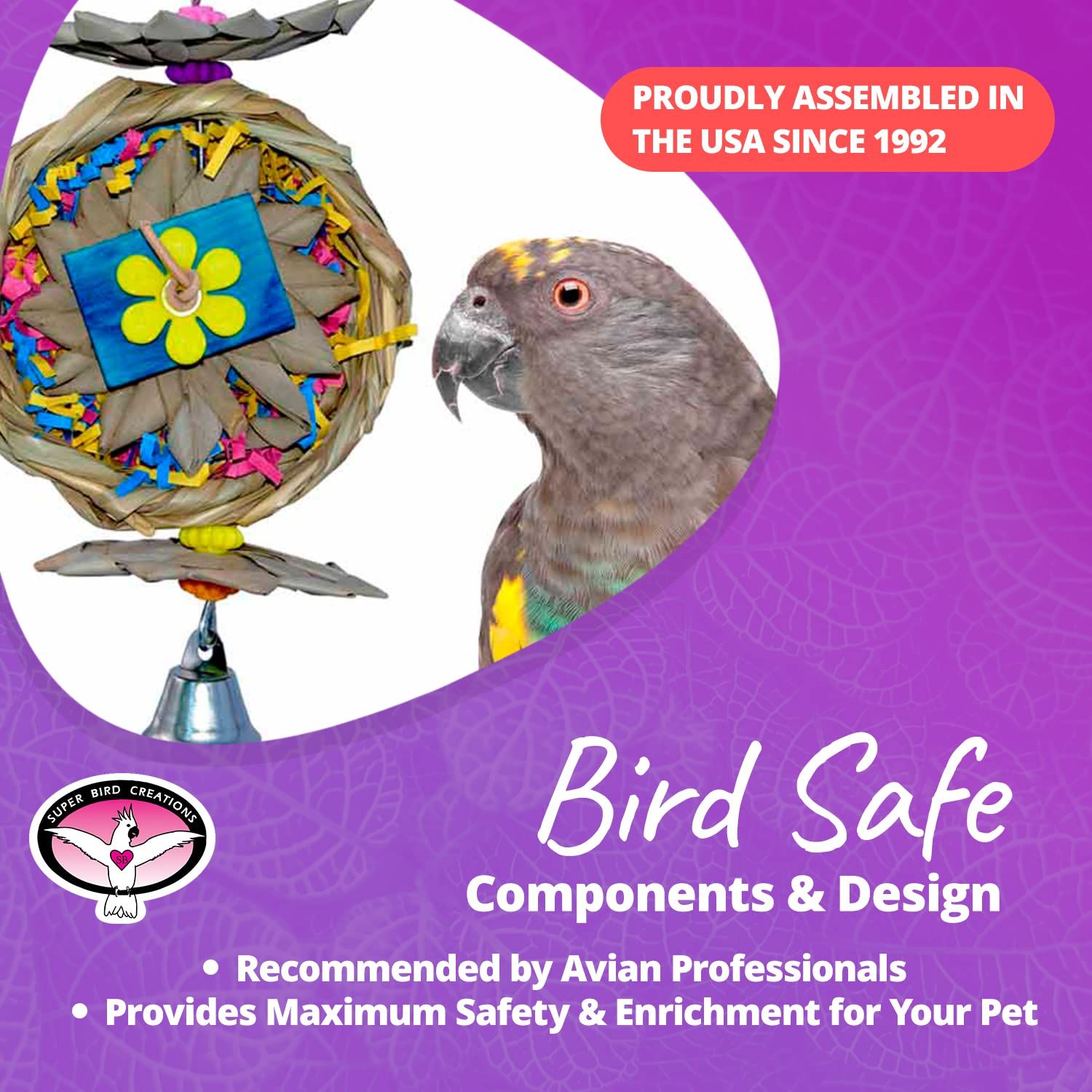 Super Bird Creations SB611 Beakwhich Bird Toy - Interactive, Engaging Play Accessory, Ideal for Medium-Sized Parrots, Perfect for Chewing and Mental Stimulation - Durable Construction, 9" x 5" x 4"