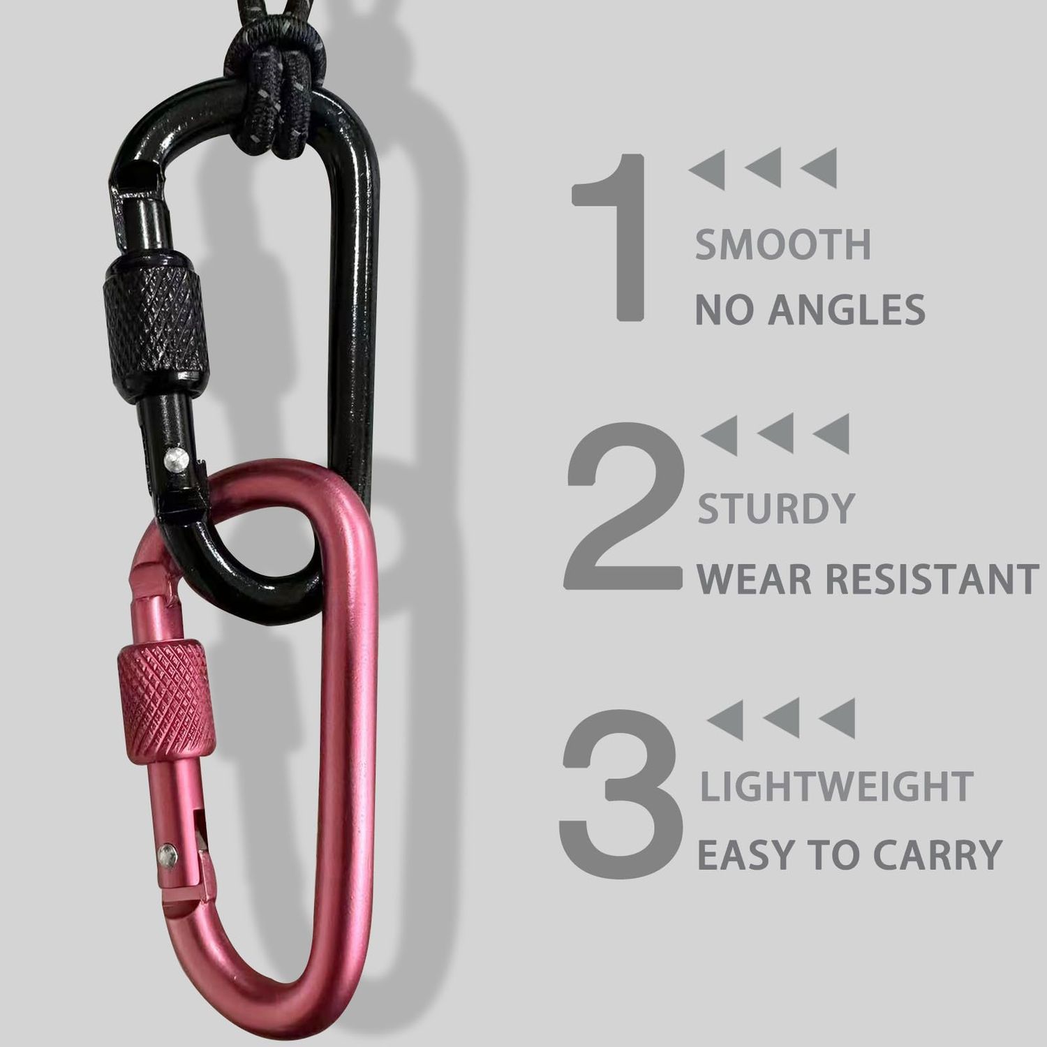 10 Pack Keychain Clips with Screw Gate, Leash Clips for Dog Poop Bags Holder Aluminum Alloy Fast Hanging Buckle 5.5mm Diameter Outdoor Carabiners not for Climing(Rose)