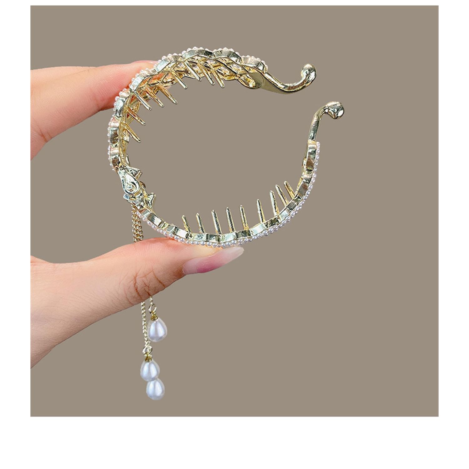3PCS Pearl Ponytail Hair Accessories Hair Claws Clip French Style Hair Barrette Non Slip Jaw Banana for Women 061