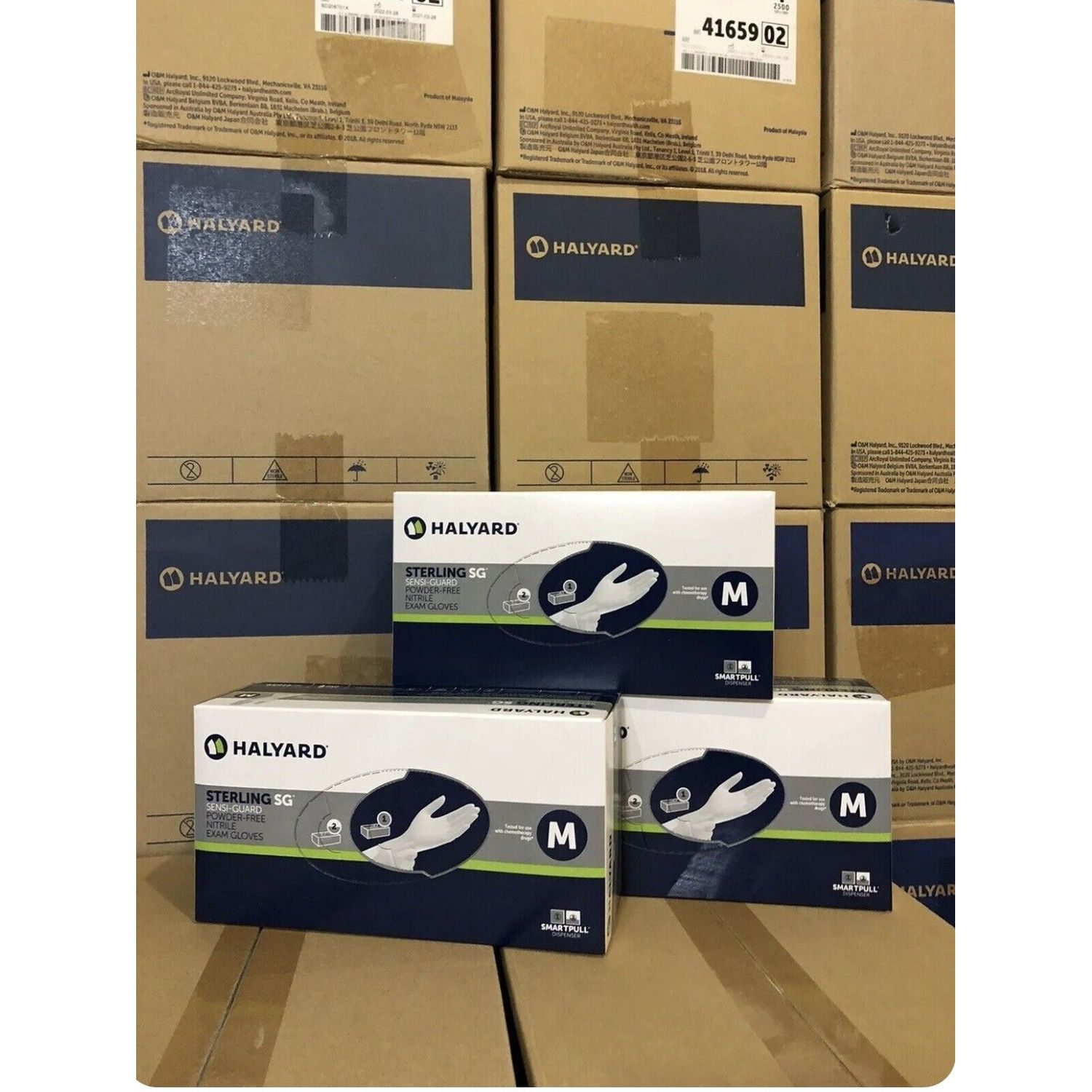 Medium Halyard Sterling Nitrile Exam Gloves (2500 counts) 41659 02 or 07 or 06