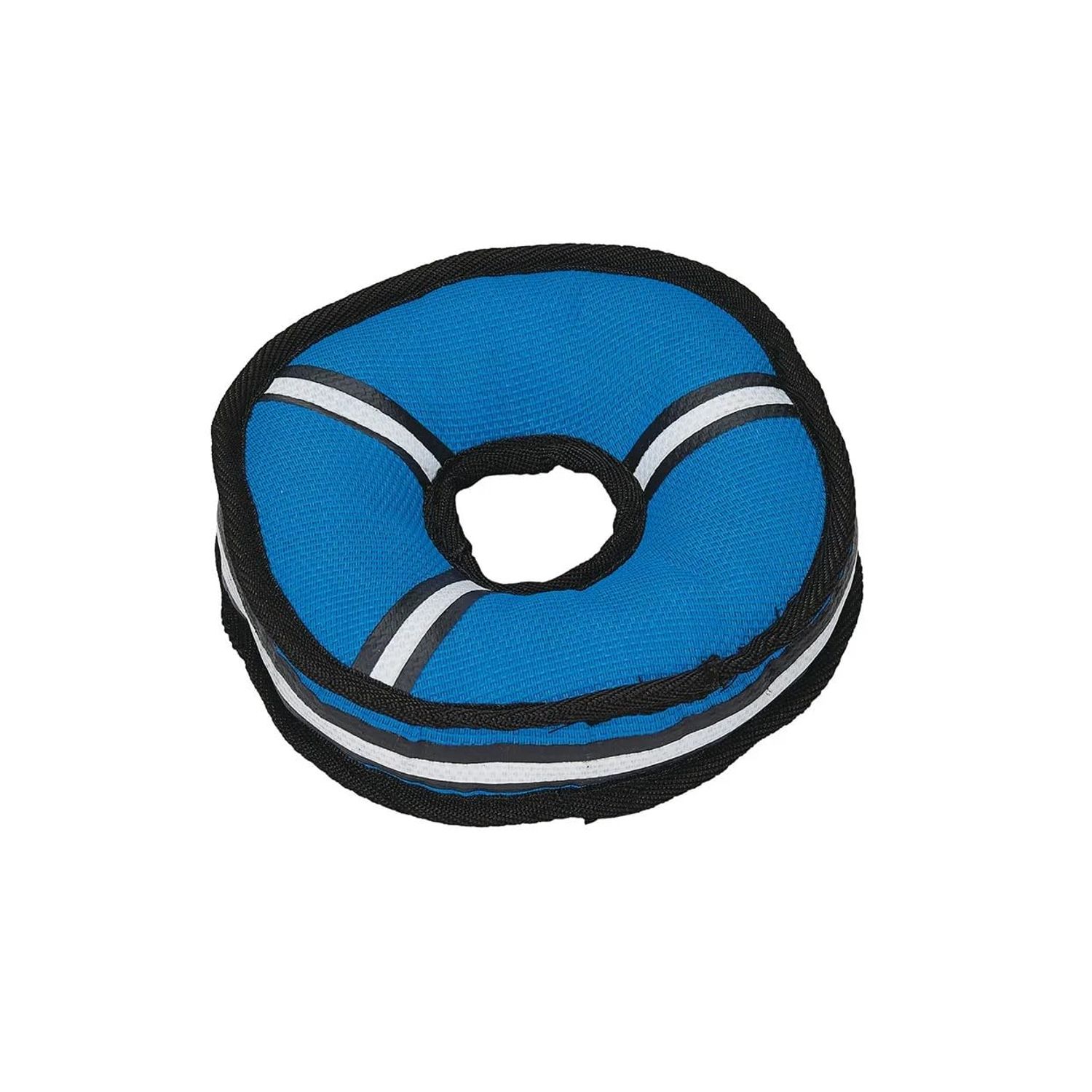MPP Big Dog Toys! Tough-structable Canvas Toss Play for Aggressive Persistent Chewers (10.5 Boomerang Toss), Blue