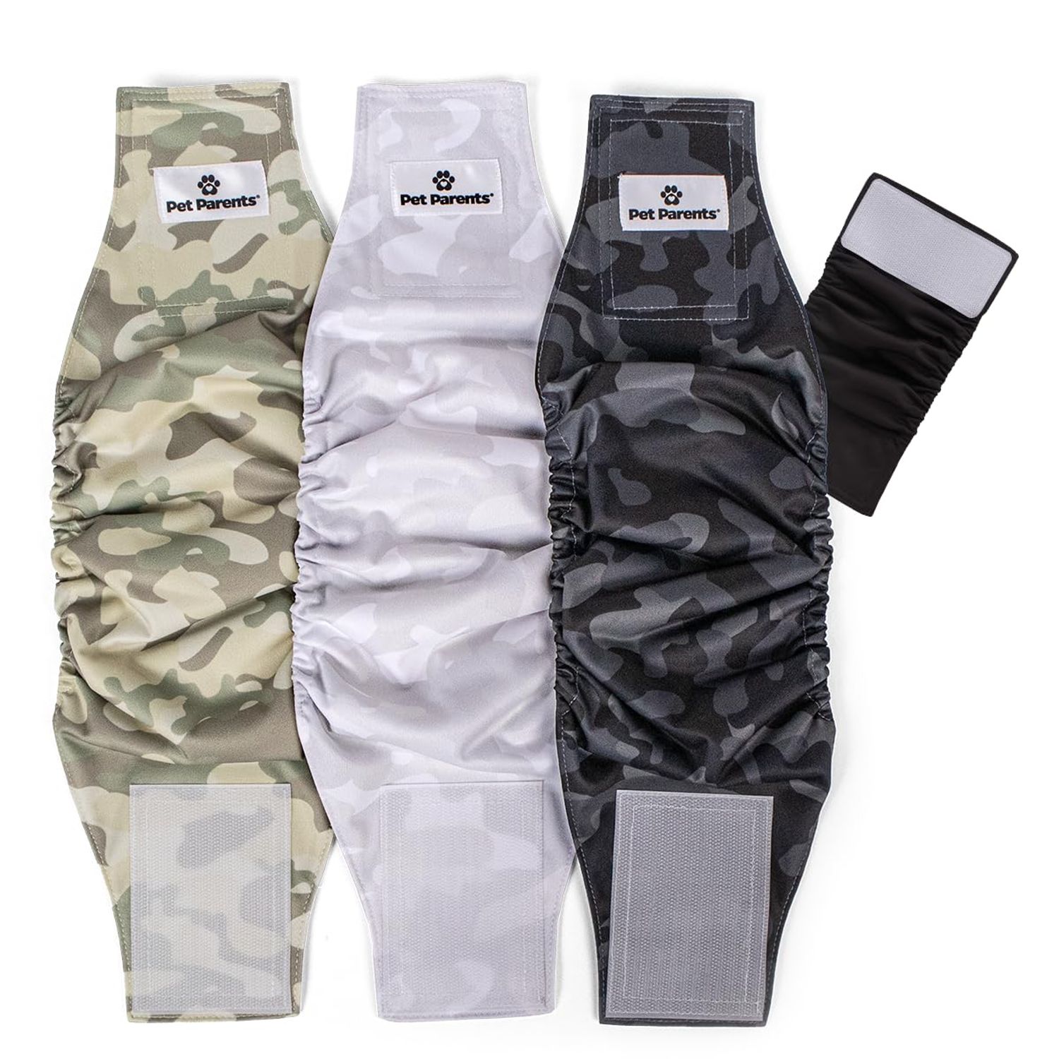 Pet Parents Premium Washable Belly Bands for Male Dogs & Extendrs, (3pack) of Male Dog Diapers & Male Dog Belly Bands, Color: Camo, Size: Medium Dog Diapers Male