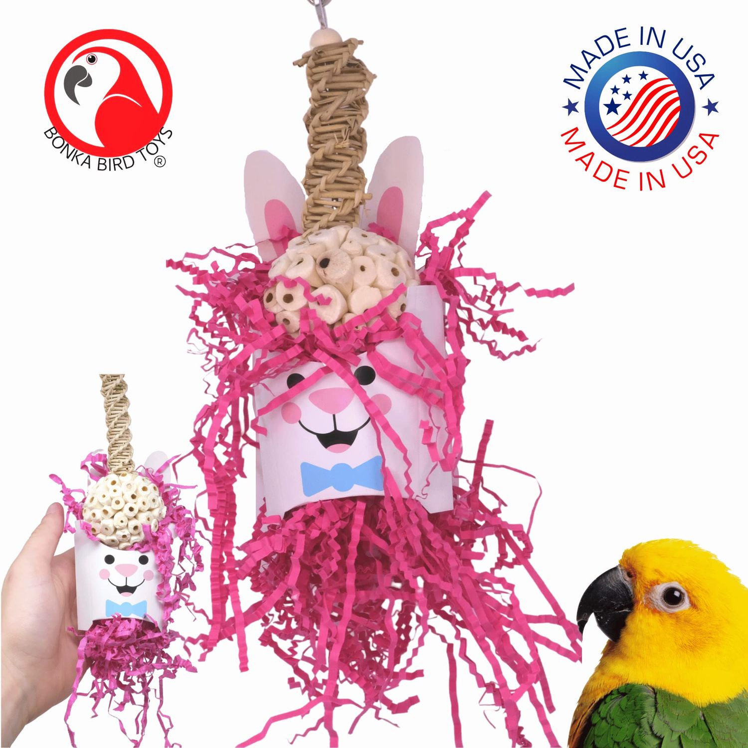 2421 Easter Bunny Natural Foraging Chew Shred Foot Talon Bird Toys
