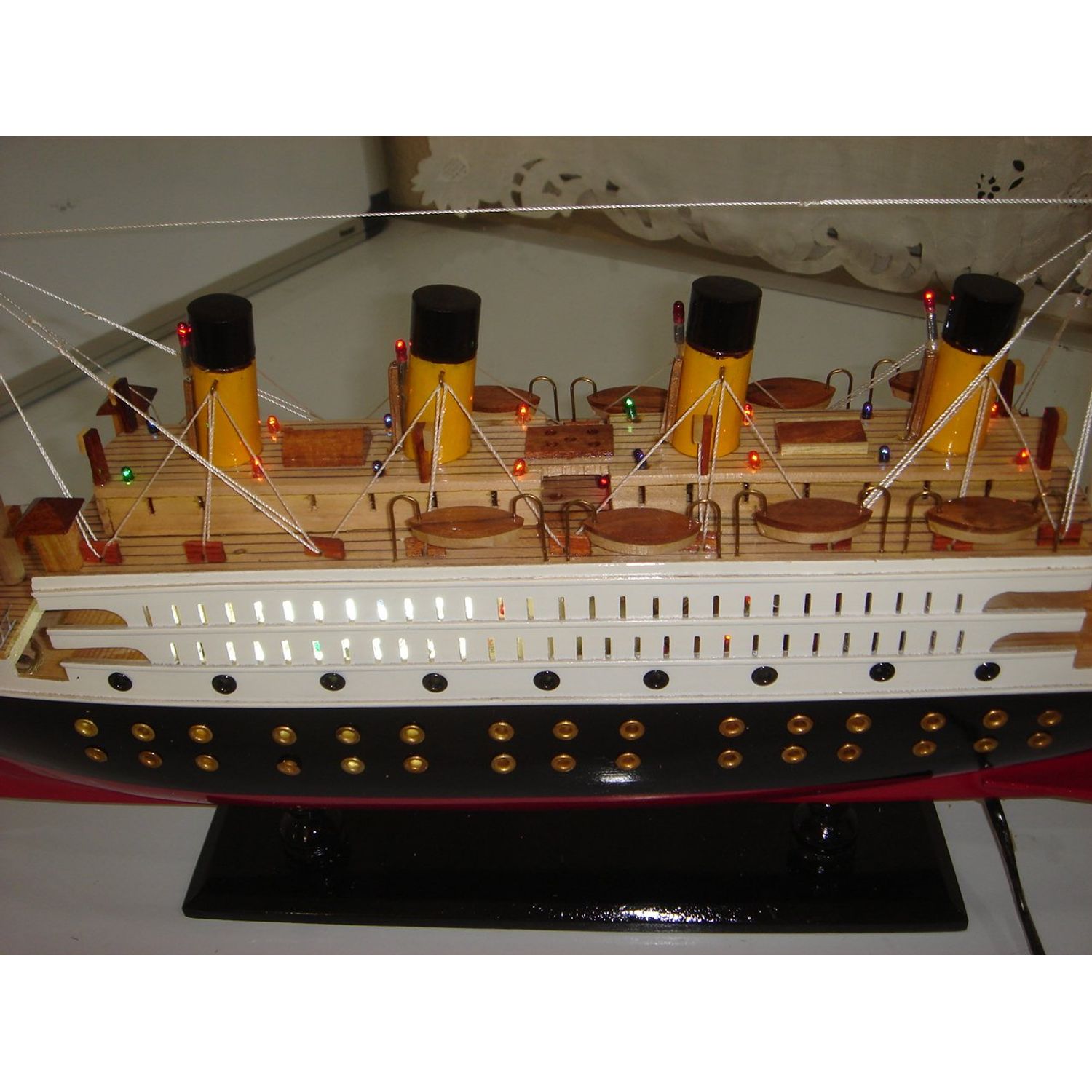 Titanic Wooden Model Cruise Ship with Flashing Light 24" with Minor Assembly Require"Not a Kit"