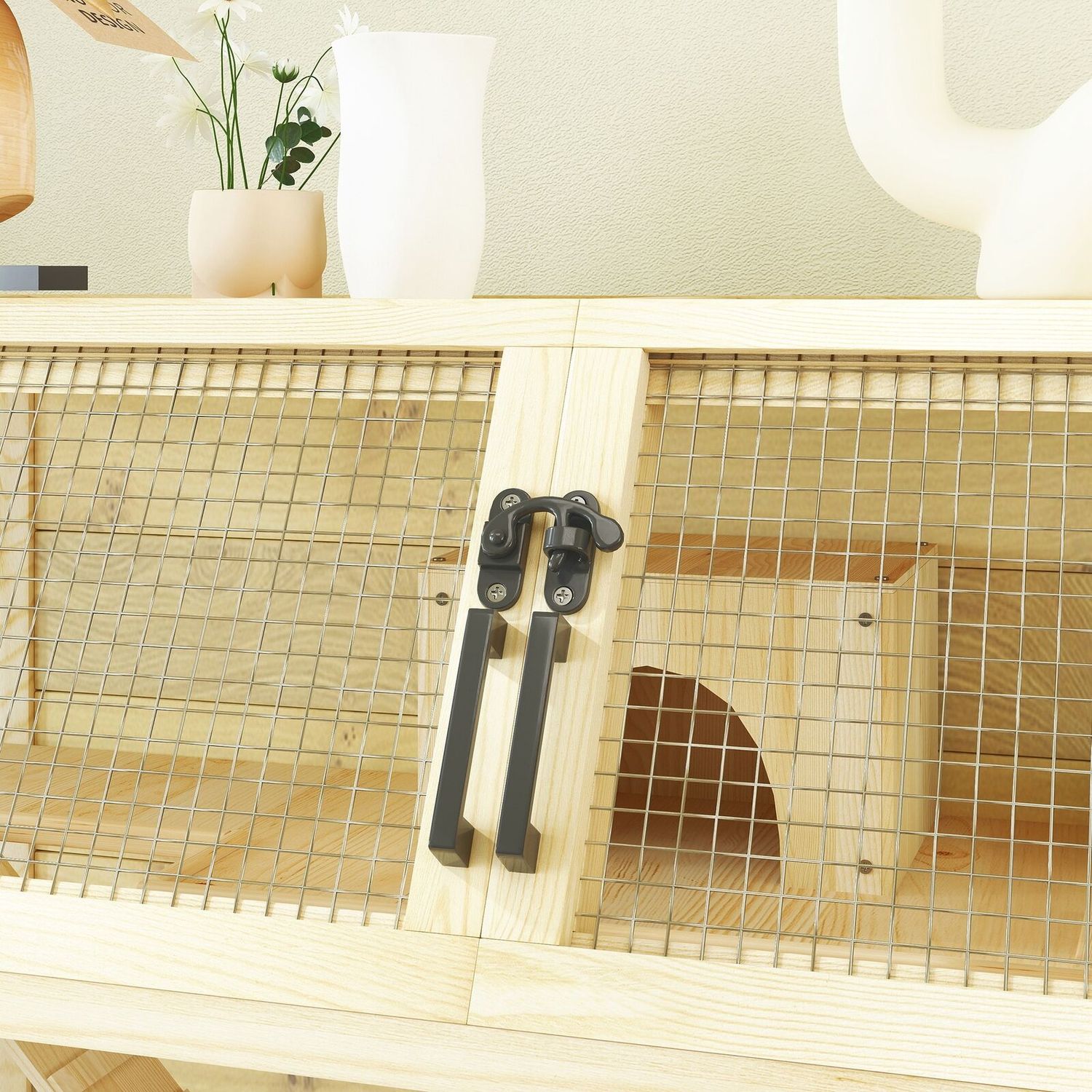 Hamster Cage on Wheels with Storage Shelf, 34"L x 17"W x 40"H