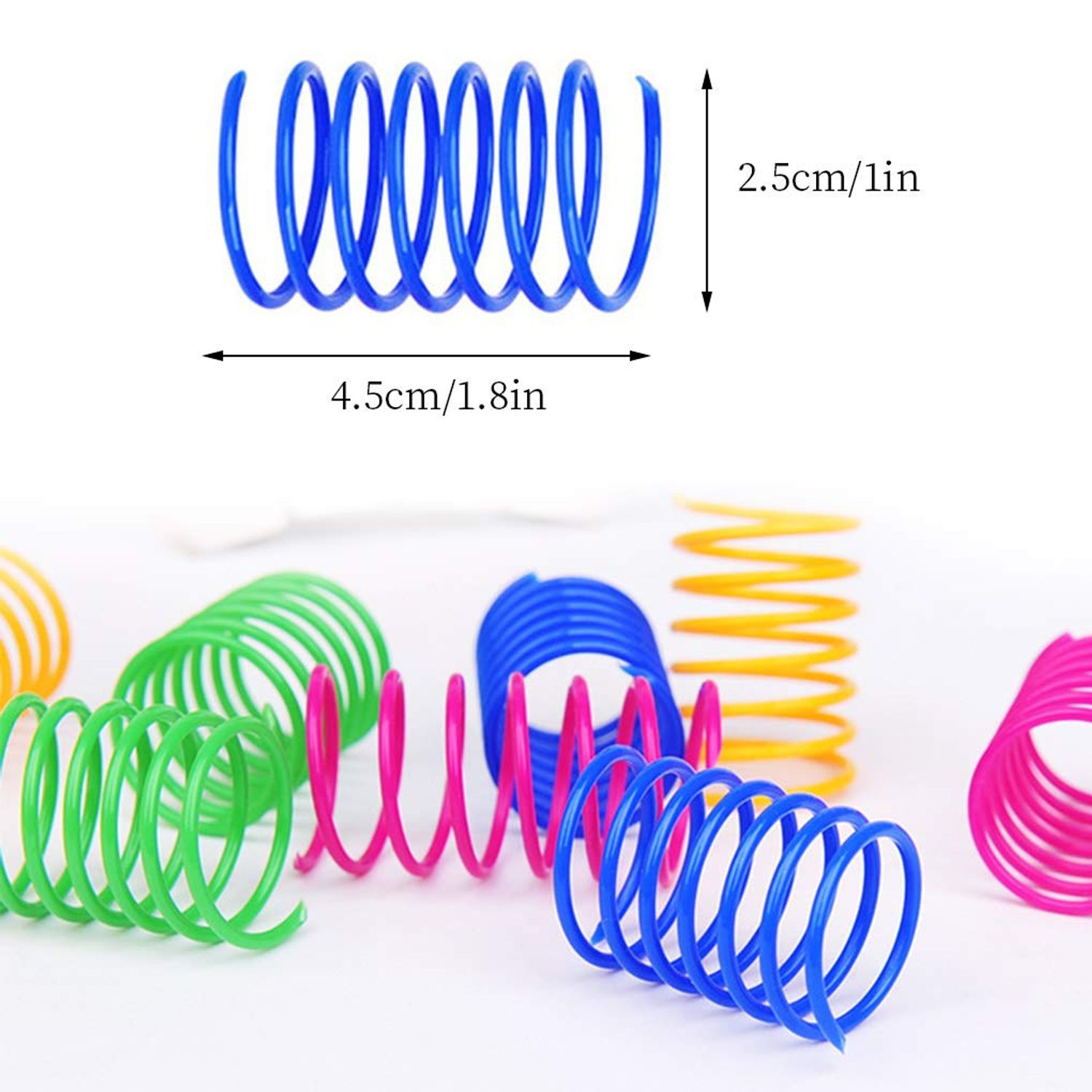 Andiker 60pcs Colorful Spiral Springs Creative and Interactive Cat Toys for Indoor Cats