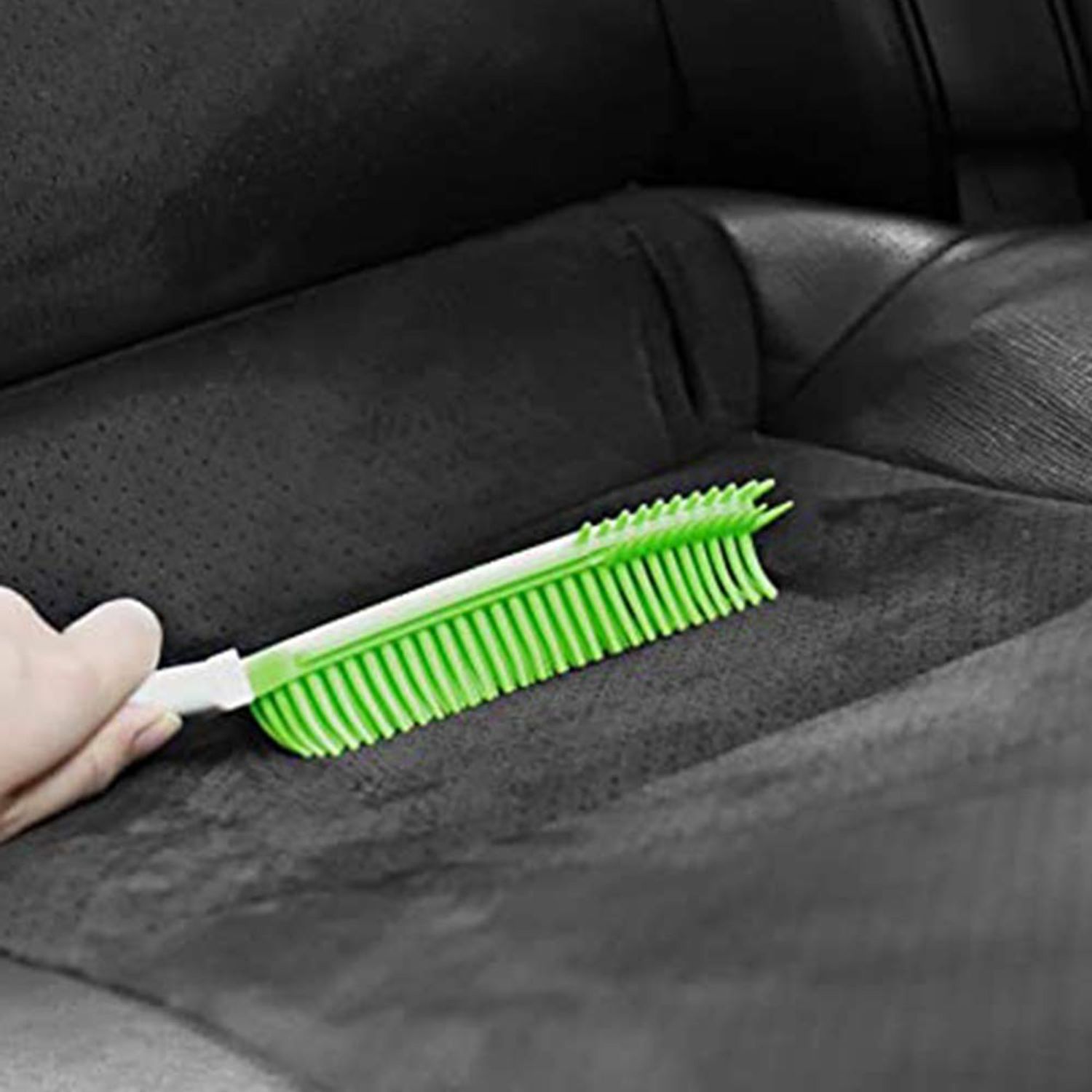 2 Pack Pet Hair Remover Rubber Portable Fluff Cleaner for Carpet Clothes Furniture Sofa Leather Car Seat Also Used as Dog Cat Bath Brush with Massage Effect (Green + Blue)