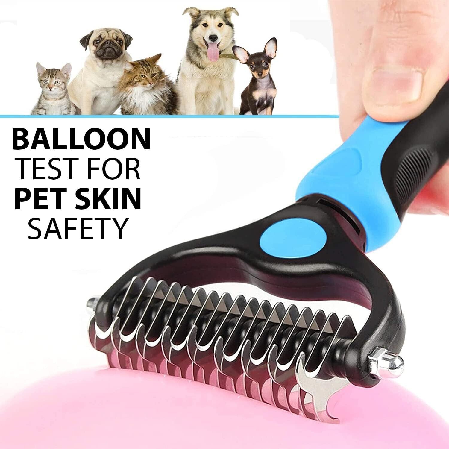 Undercoat Rake for Dogs Double Coat with Pet Comb, Pet Grooming Brush