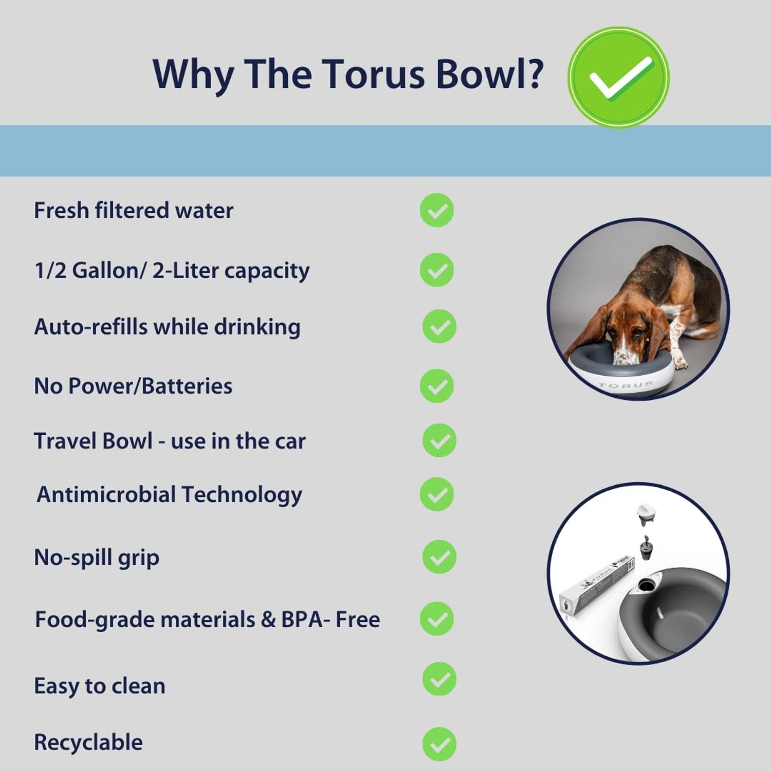 Replacement Cap for Torus Pet Water Dispenser (Mini 1-Liter Model)