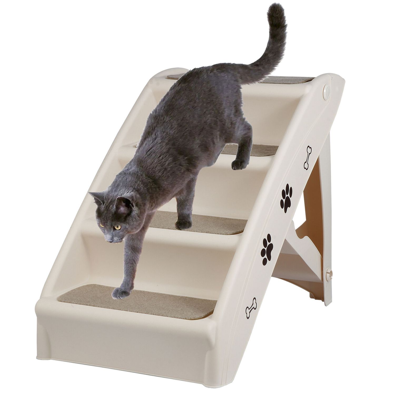 Foldable Dog Ramp Stairs For Small Pets Dog Pickup Travel Ladder MAX 100 LB