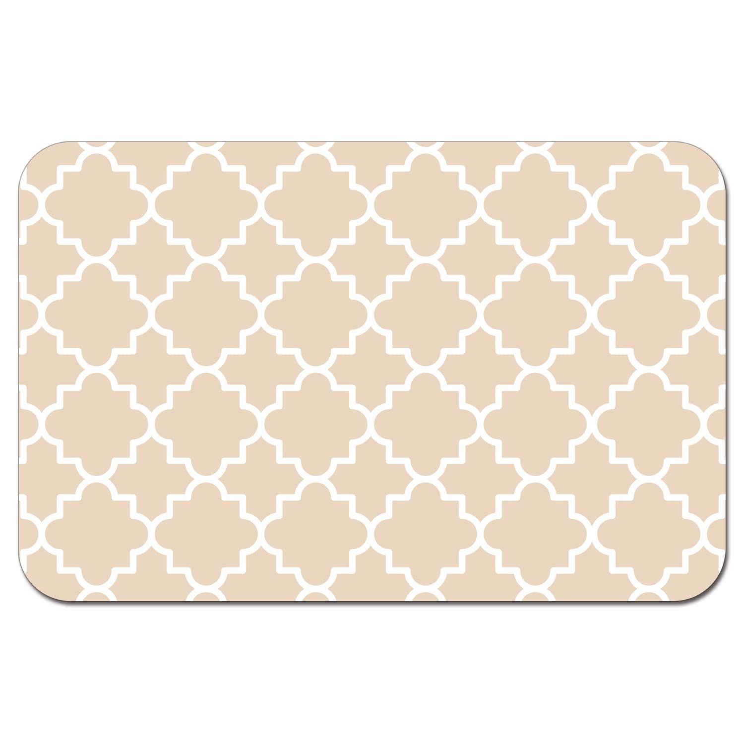 CounterArt Quatrefoil Easy Care Waterproof Pet Placemat 17.13” x 11.25” Made in The USA of BPA Free Plastic, Safe for Pets, Protects Floors from Cat & Dog Bowls