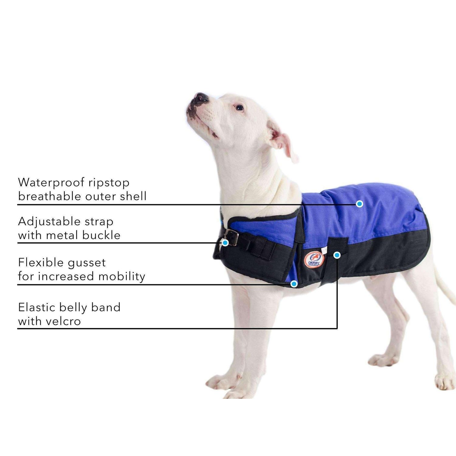 Derby Originals Horse Tough 600D Ripstop Waterproof Winter Dog Coat 150g Medium Weight