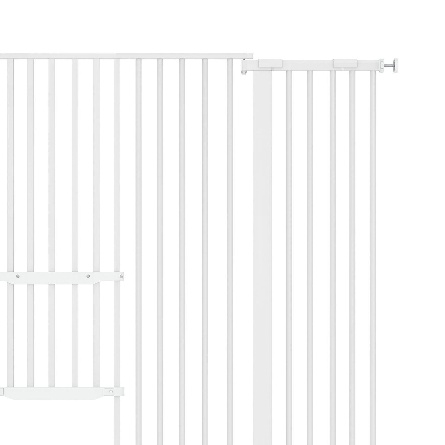 No Tool Assembly Staircase Dog Gate 29,5"-48,5" Hallway Pet Door w/ Smaller Door