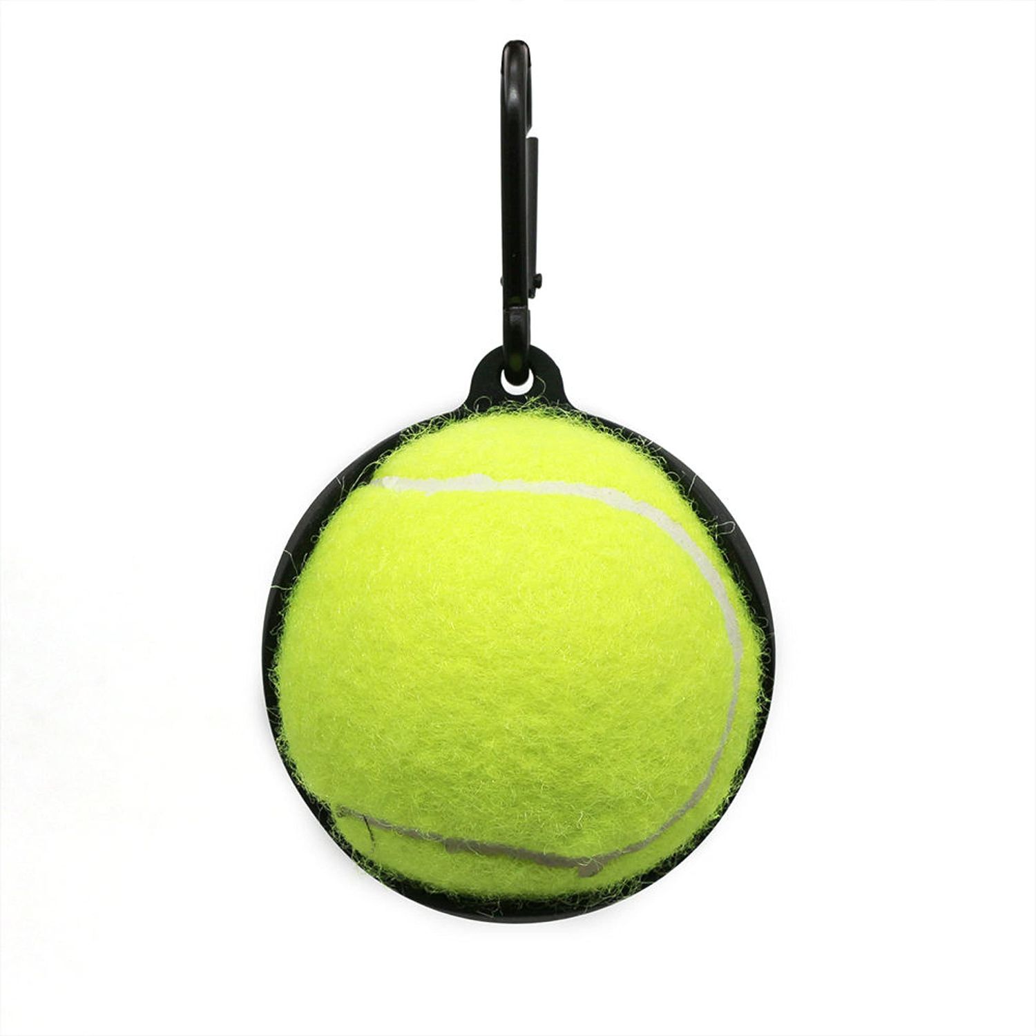 Dog Toy Ball Holder - Leash Attachment, Hands-Free, Pet Toys, Silicone, Lightweight, for All Breeds and Sizes, Fits Standard Tennis Balls - Tennis Ball NOT Included (Black)
