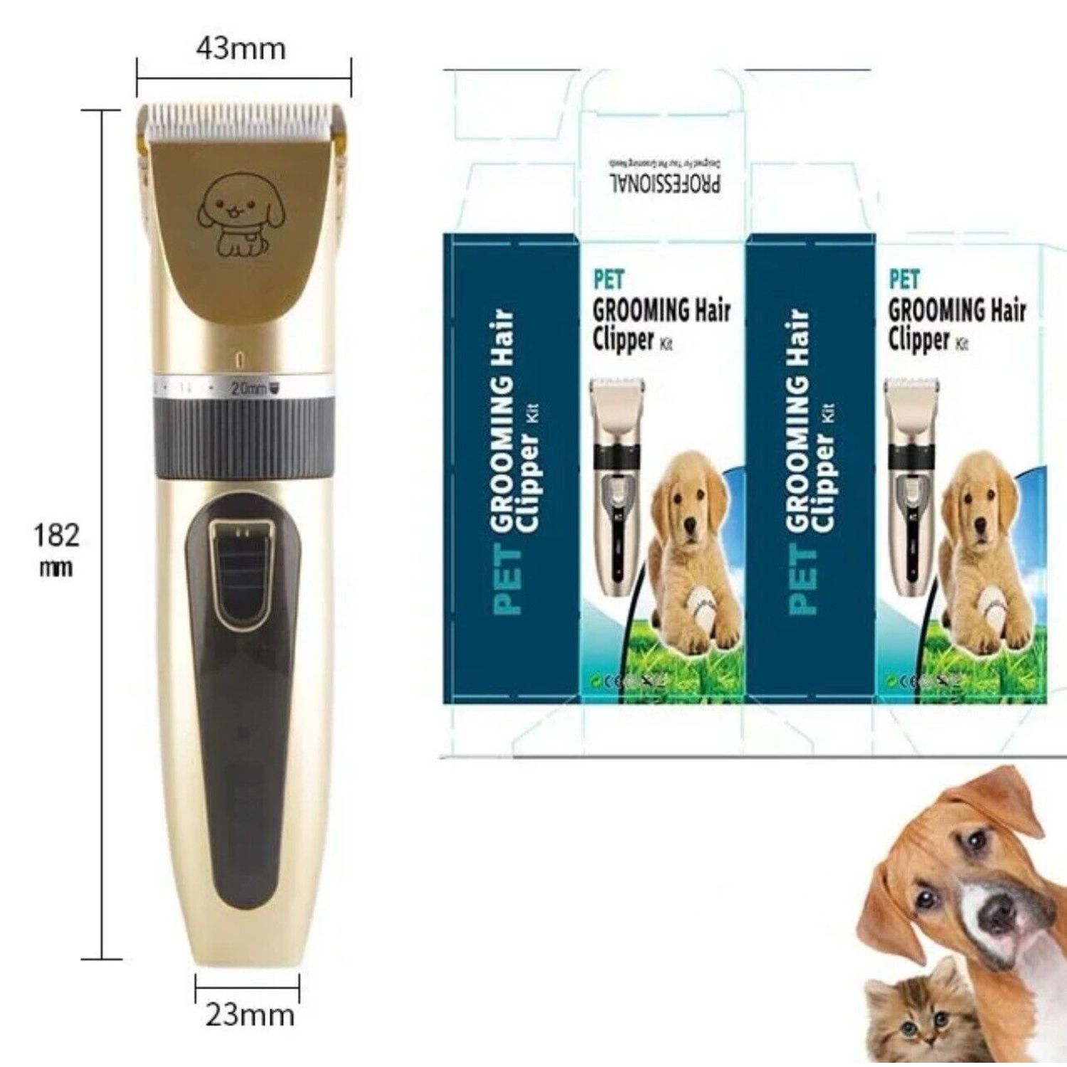 Professional Rechargeable Cordless Pet Grooming Clipper Kit
