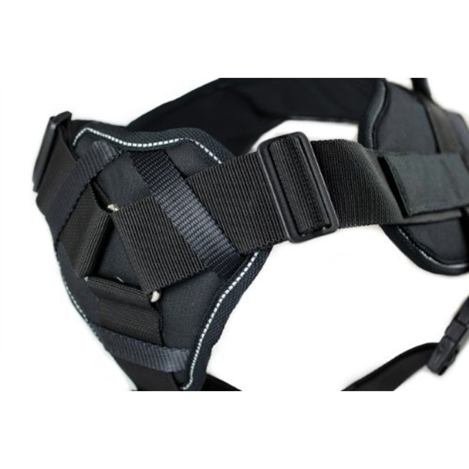 Dean & Tyler Black with Reflective Trim Fun Dog Harness with Padded Chest Piece, In Training, Small, Fits Girth Size 22-Inch to 27-Inch