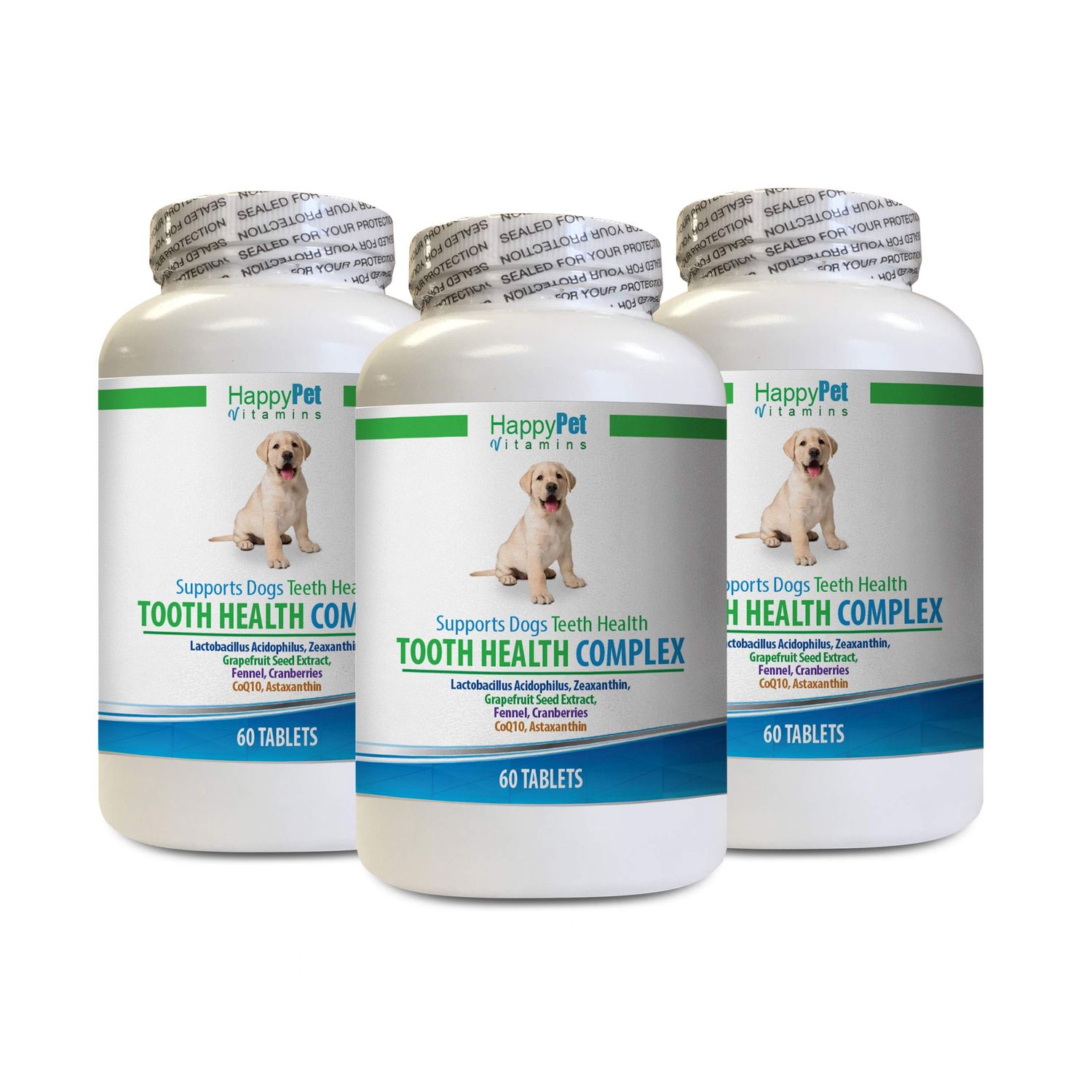 Dog Teeth Vitamins - Dog Teeth Health Complex - Bad Breath and RED Gums Solution - Immune Support - Oral Hygiene Boost - Cranberry Bites for Dogs - 3 Bottles (180 Treats)