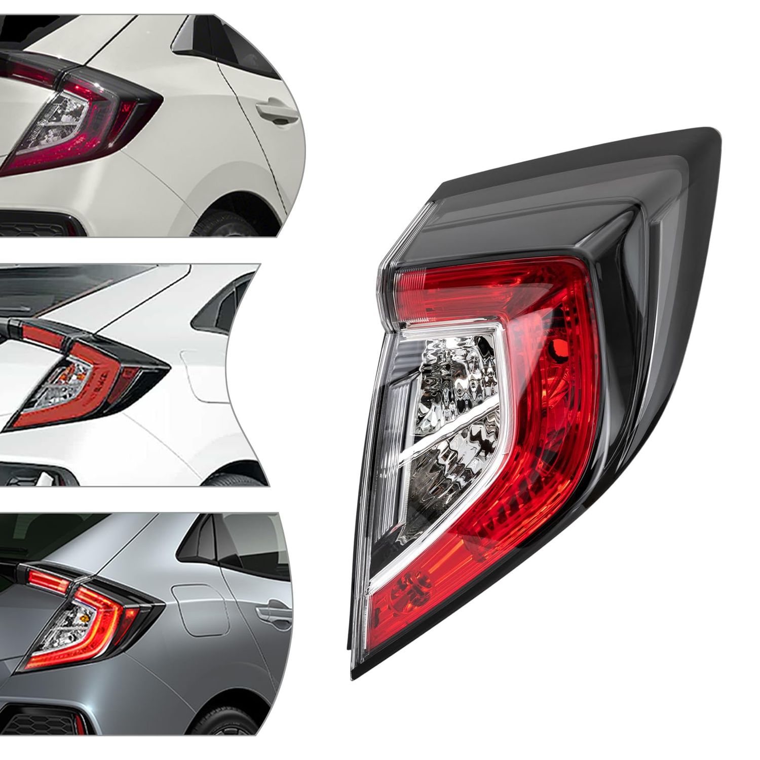 Tail Lights Assembly For 2017-2021 Honda Civic Hatchback/17-19 Type R,Right Passenger Side Replacement,Red Lens Rear Brake Lights