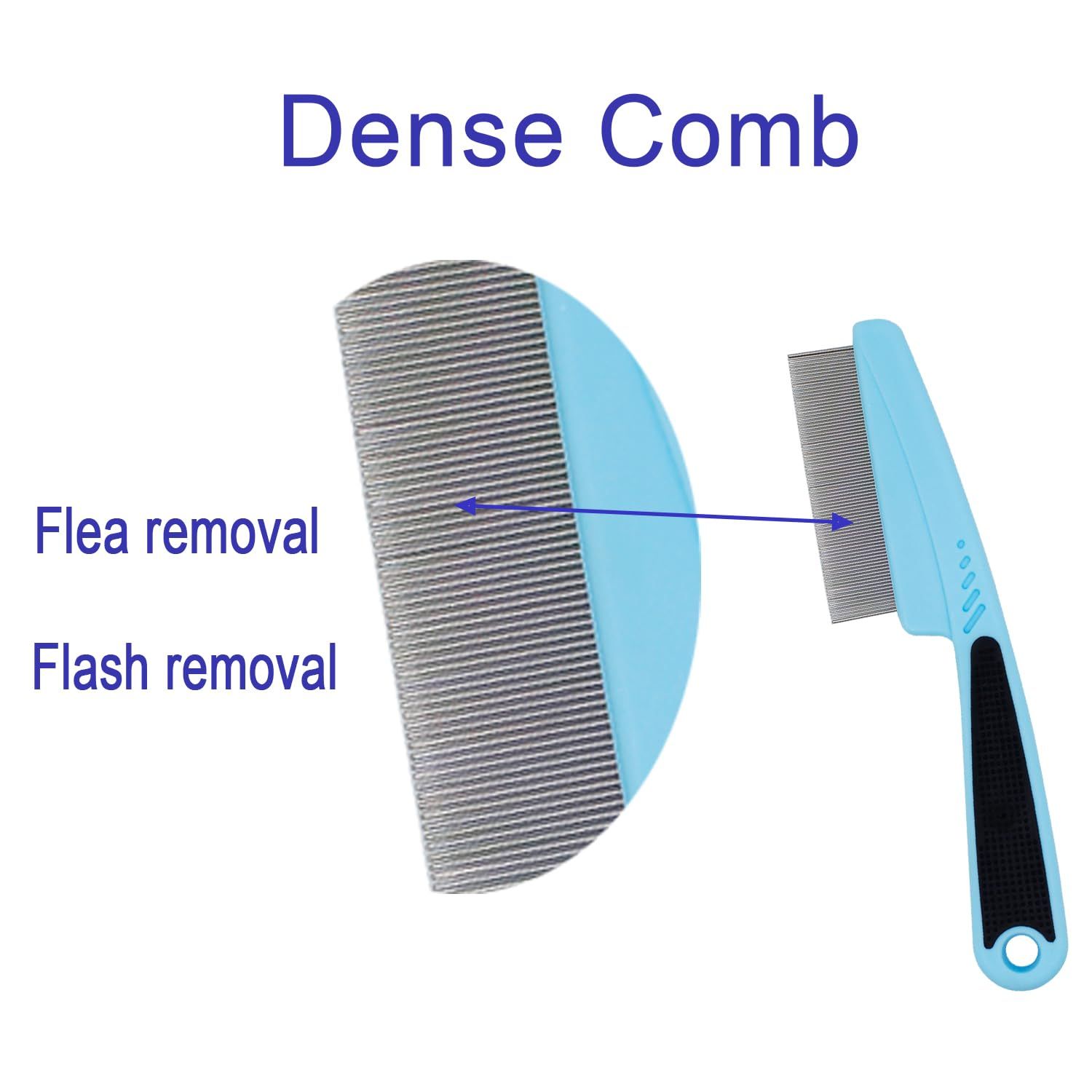 GNAWRISHING Flea Comb 4-Pieces Jade Green with High Strength Teeth Durable Pet Tear Stain Remover Combs, Dog Cat Grooming Set Effective Float Hair Remover