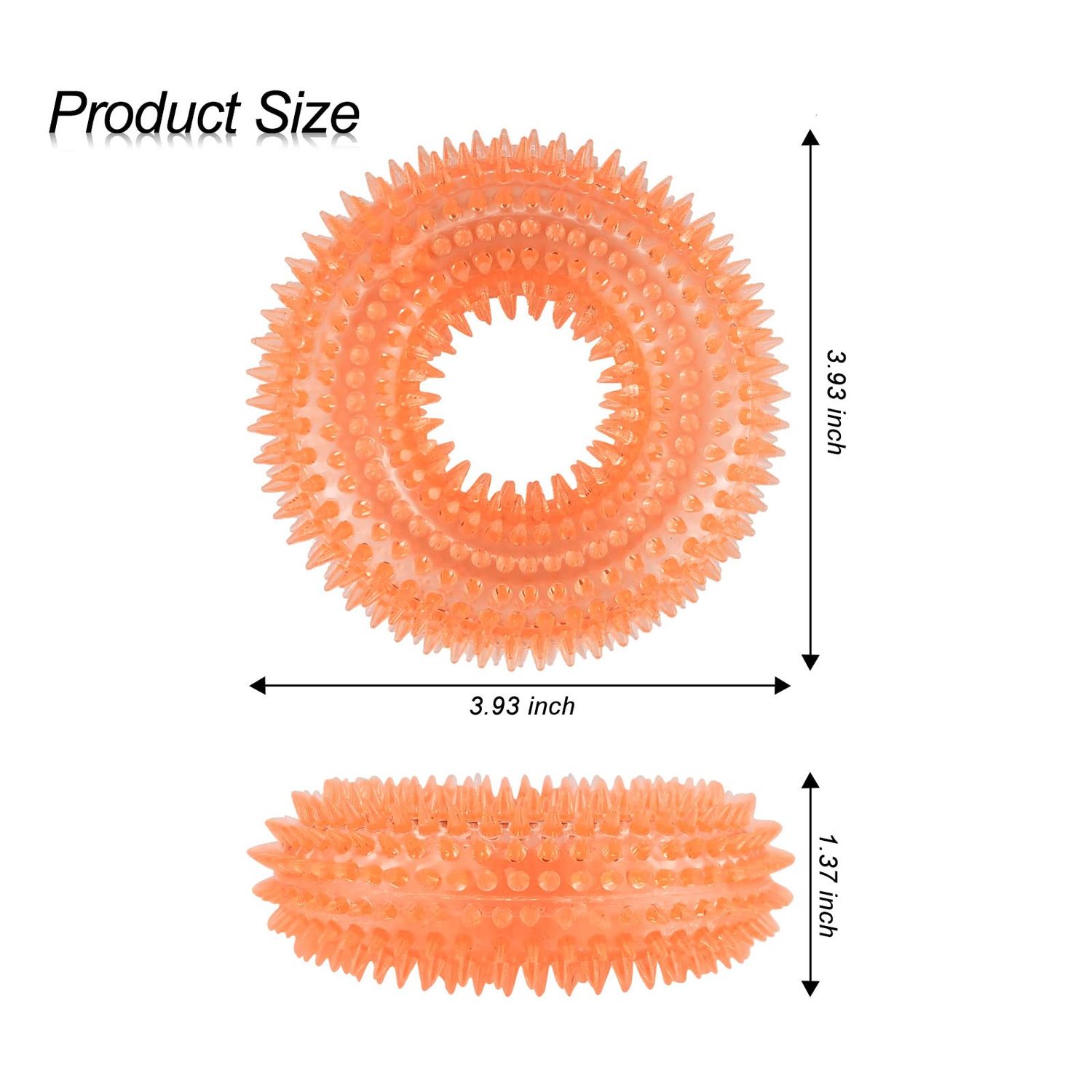 Andiker Squeaky Dog Toy, TPR Chewable Dog Toys for Teeth Grinding&Cleaning Dog Fetch Toys for Enhancing Interactivity Outdoor Suitable for All Dog Sizes Puppy’s Gifts and Dog Lovers (Small Orange)