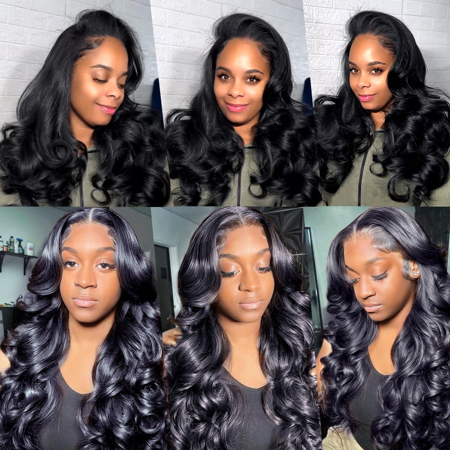 13x4 Loose Body Wave Lace Front Wigs Human Hair Pre Plucked with Baby Hair Bouncy Curly Wig 250% Density Double Drawn Glueless Brazilian Human Hair Wigs for Black Women 20 Inch Natural Black