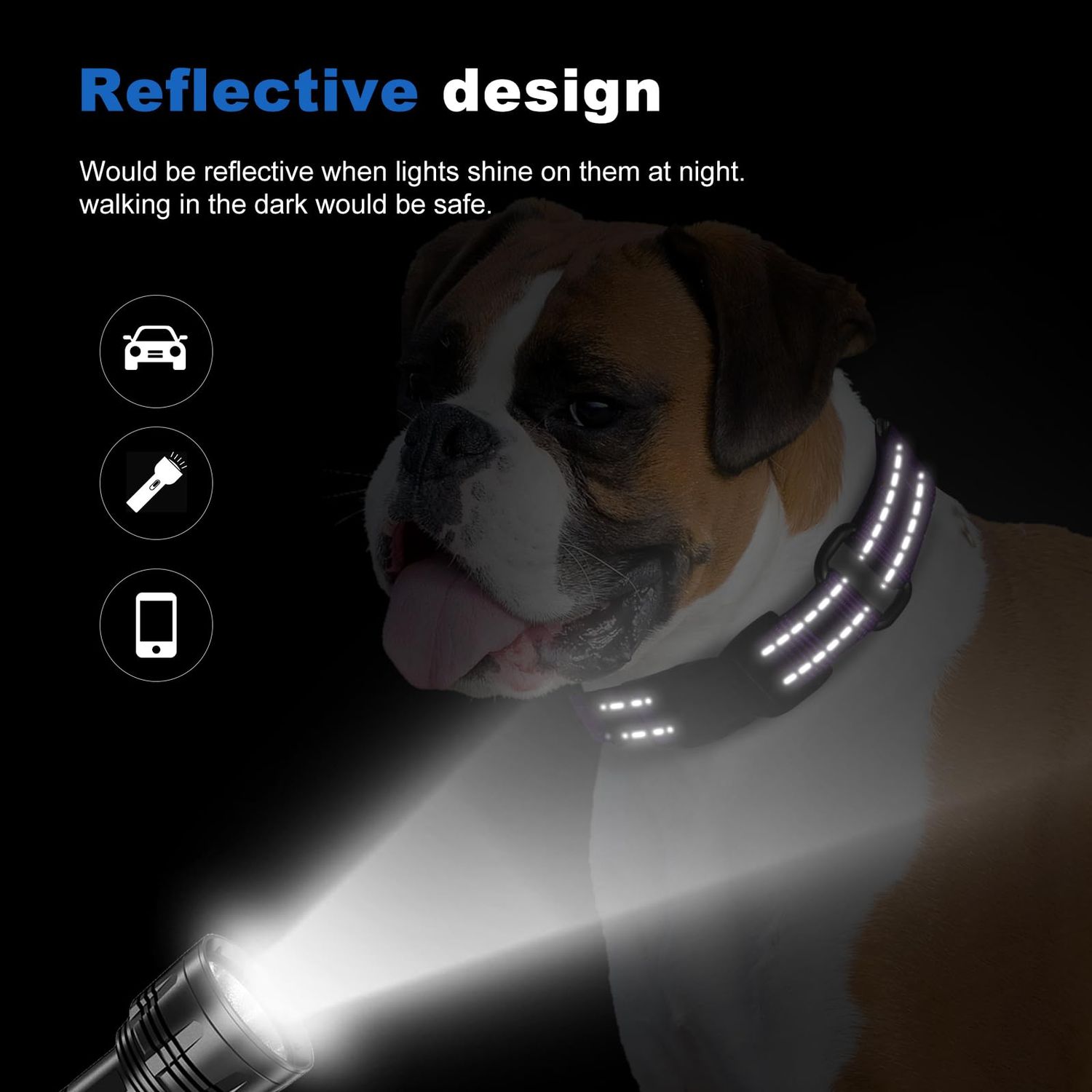 Reflective Martingale Dog Collars. Dog Collar with Quick Release Buckle. Adjustable Soft Padded Breathable Nylon Pet Collar Suitable for Puppies for Small Medium Large Dogs.