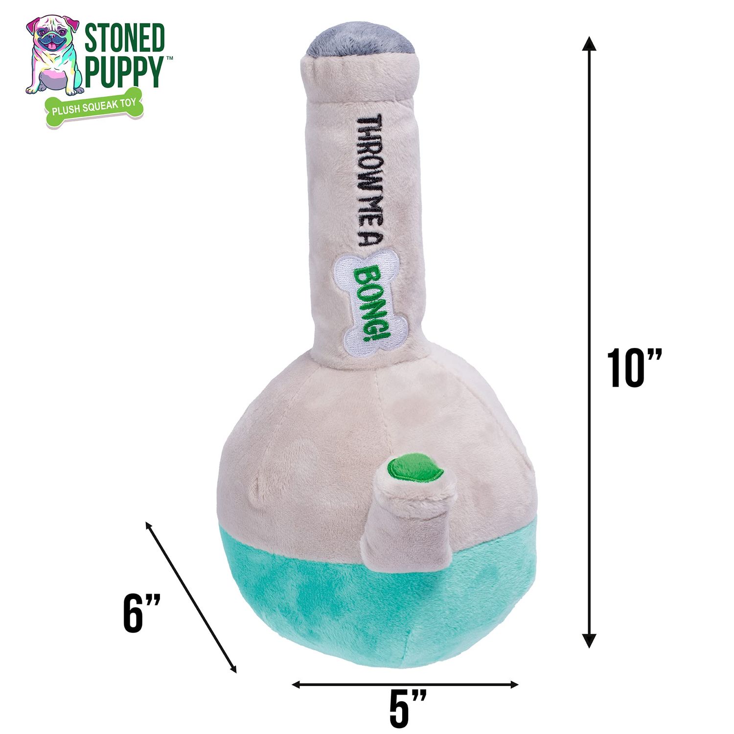 Fujima Beaker Plush Dog Toy Funny 4/20 Themed- Durable and Safe Non-Toxic Materials -Soft Texture and Built-in Squeaker for Versatile Play