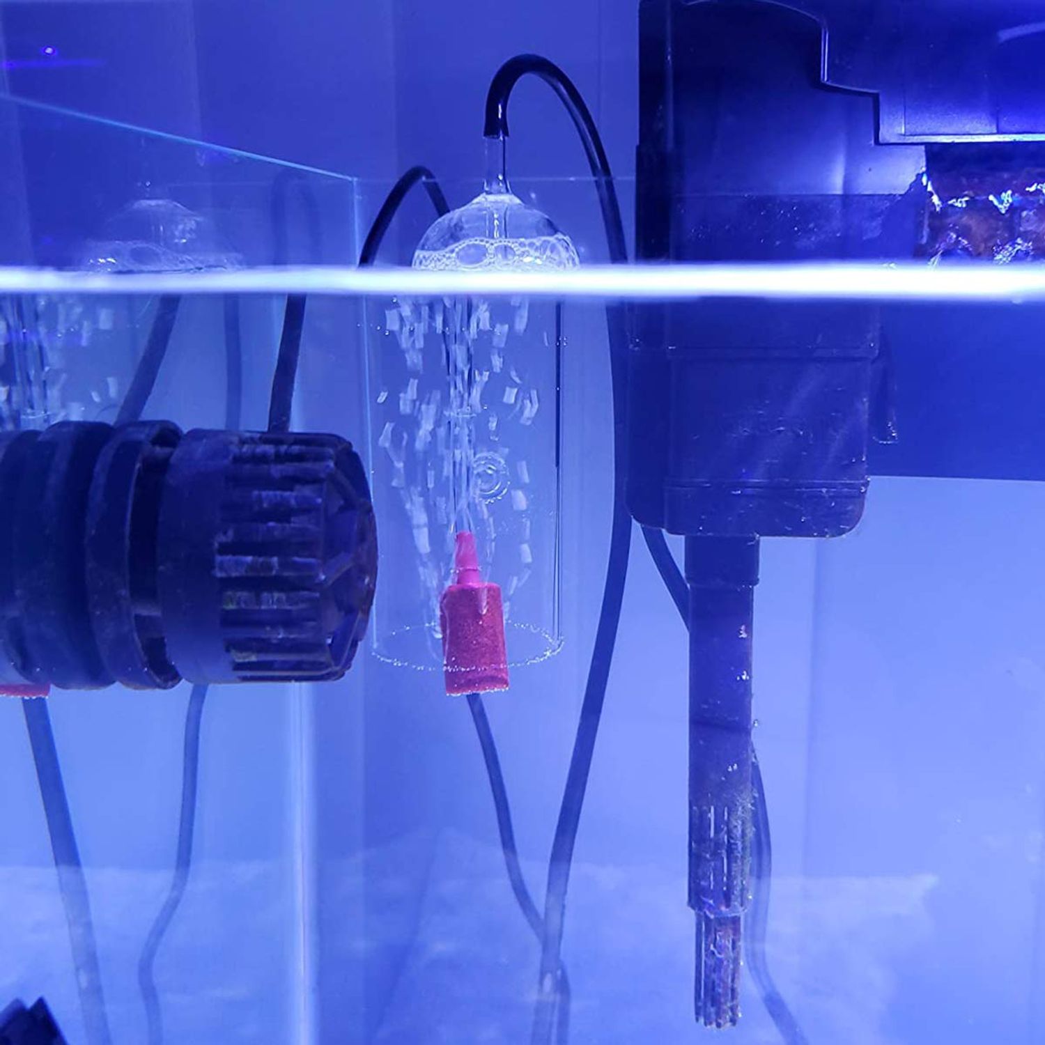 Ailindany Aquarium Air Oxygen Bubbler Glass Cup with Water Tube, Sucker Air Stone, High Dissolved Oxygen for Fish Tank