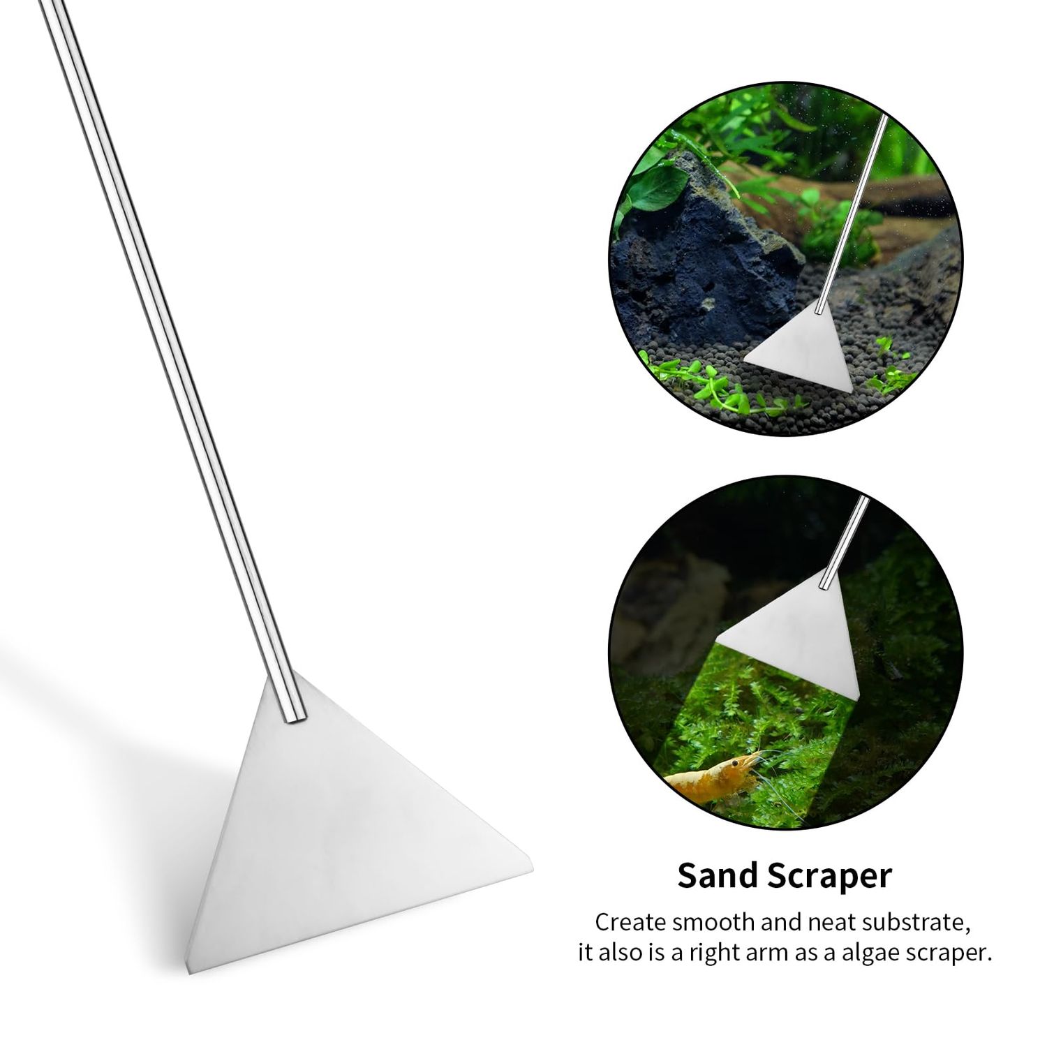 Ohtomber Aquascape Tools Aquarium Kit - 4PCS Terrarium Supplies Include Long Tweezers for Terrarium, Feeding Tongs, Aquarium Scissors, Aquarium Algae Scraper for Fish Tank Cleaning Plant Trimming