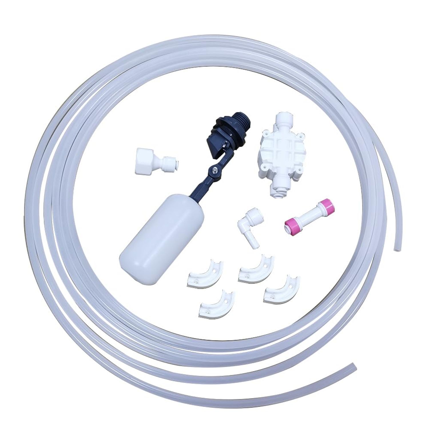 YZMSZ 1/2" Auto Shut-off Float Valve Kit -16feet tubing Automatic Water Level Control for RO/DI Water System Filling of Tanks,Containers,and Aquariums.