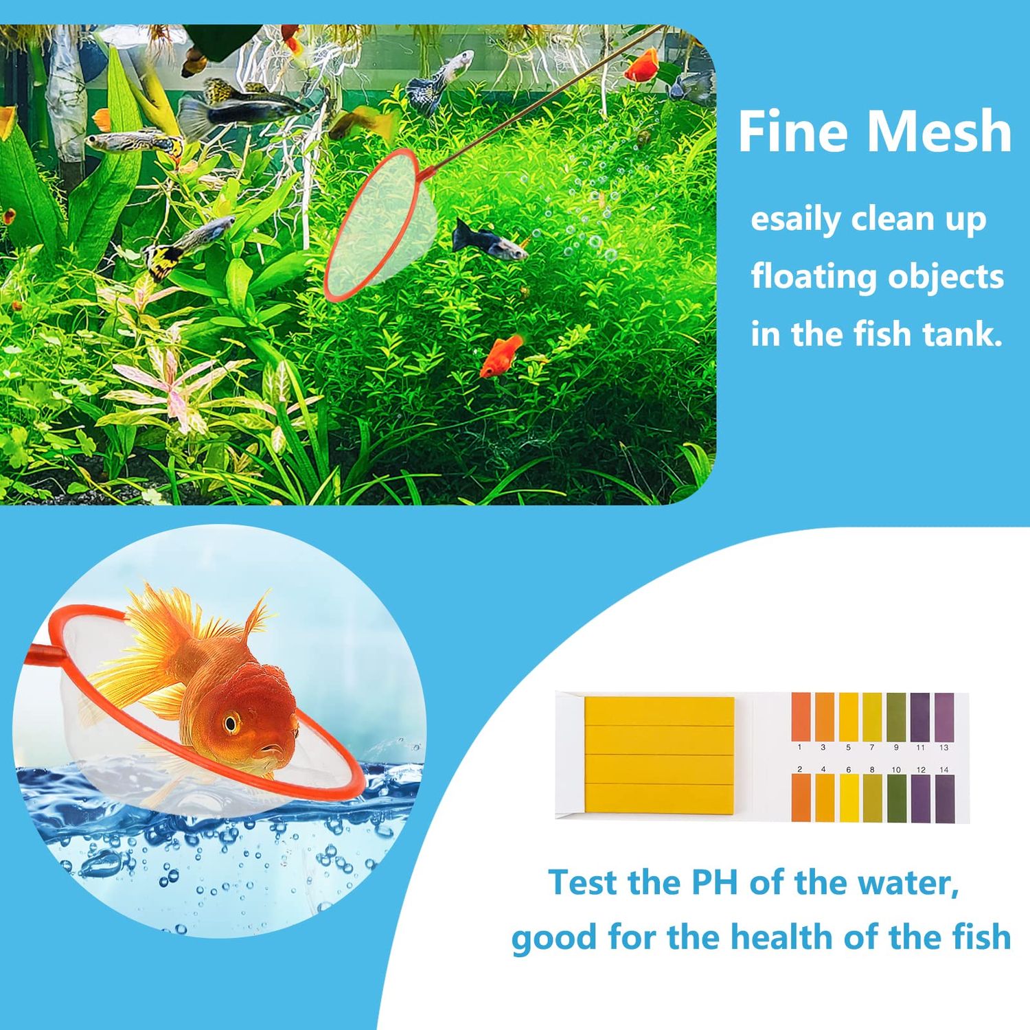 PietyPet Fish Tank Cleaning Tools, 6 pcs Aquarium Cleaning Tools, Feeder Tools Kit, Aquarium Plants Cleaner, Algae Scraper for Glass Aquariums