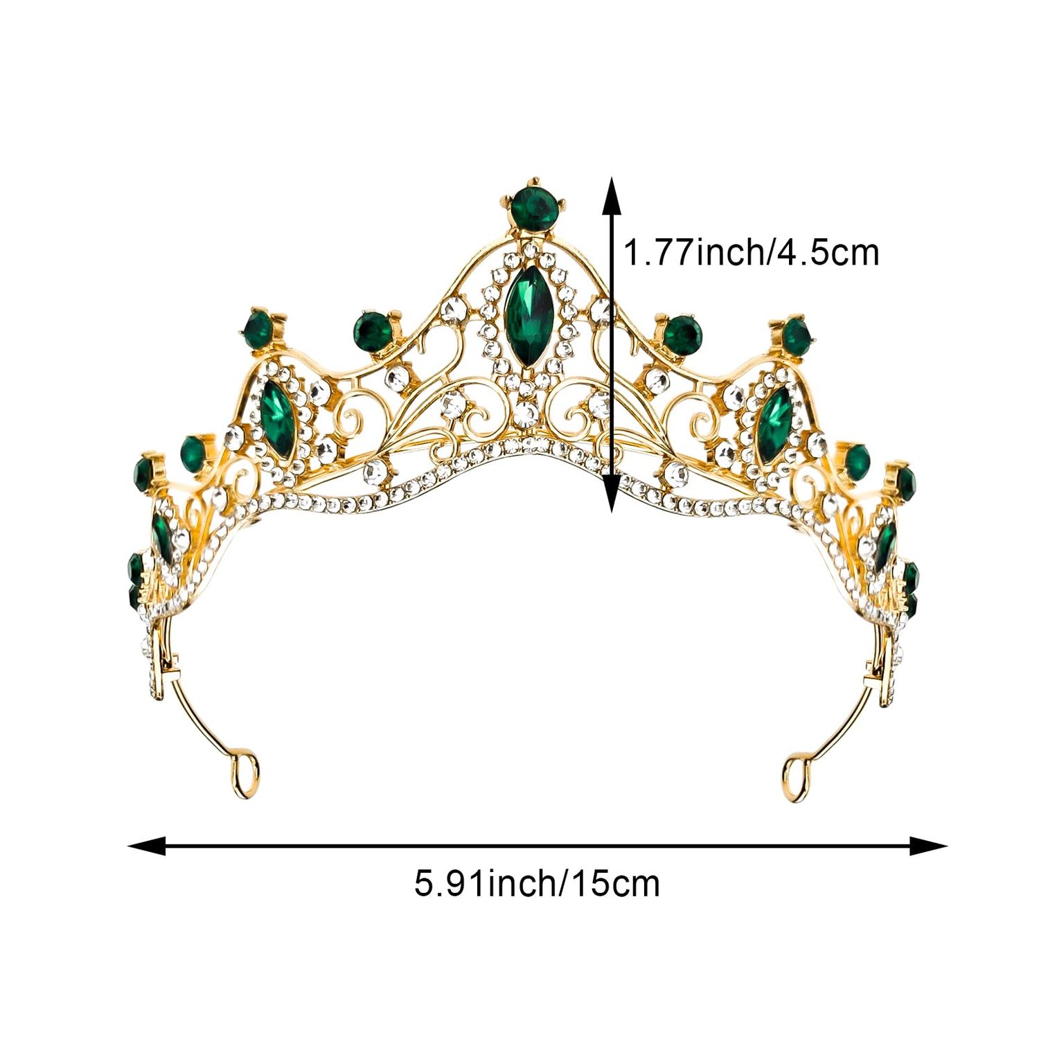 Green Tiaras for Women Princess Crown Headband, Crystal Tiaras Birthday Crown Wedding Rhinestones Princess Party Headbands Hair Accessories for Women and Girls