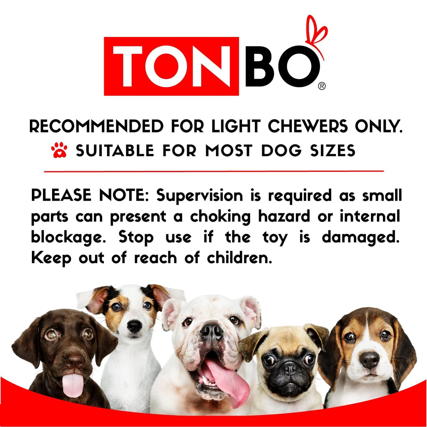 TONBO Cute Plush Dog Toys (Ball Park Combo)