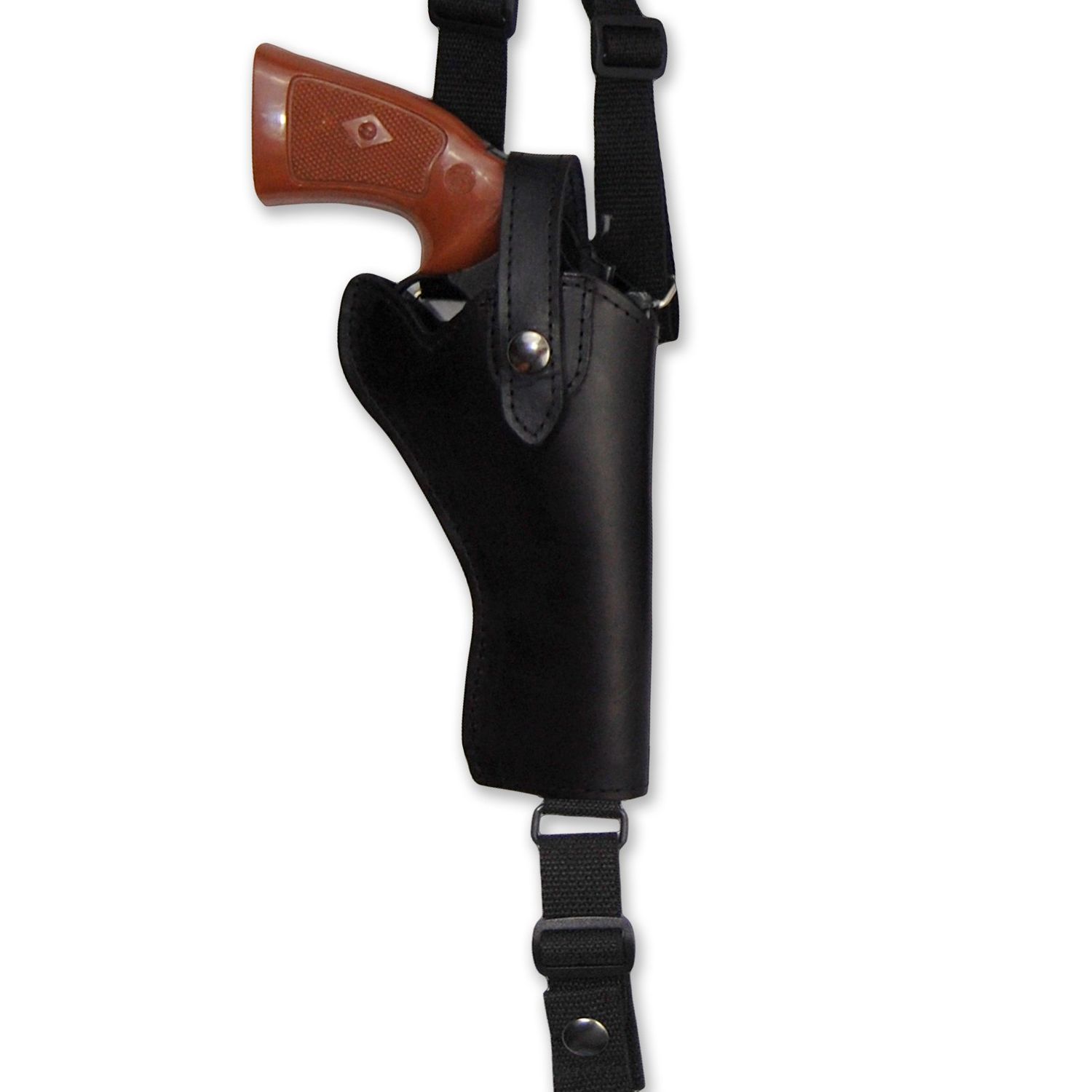 New Barsony Black Leather Cross Harness Vertical Shoulder Holster for 4" 38 357 44 Revolvers (S&W K&L 686 686+, Left)