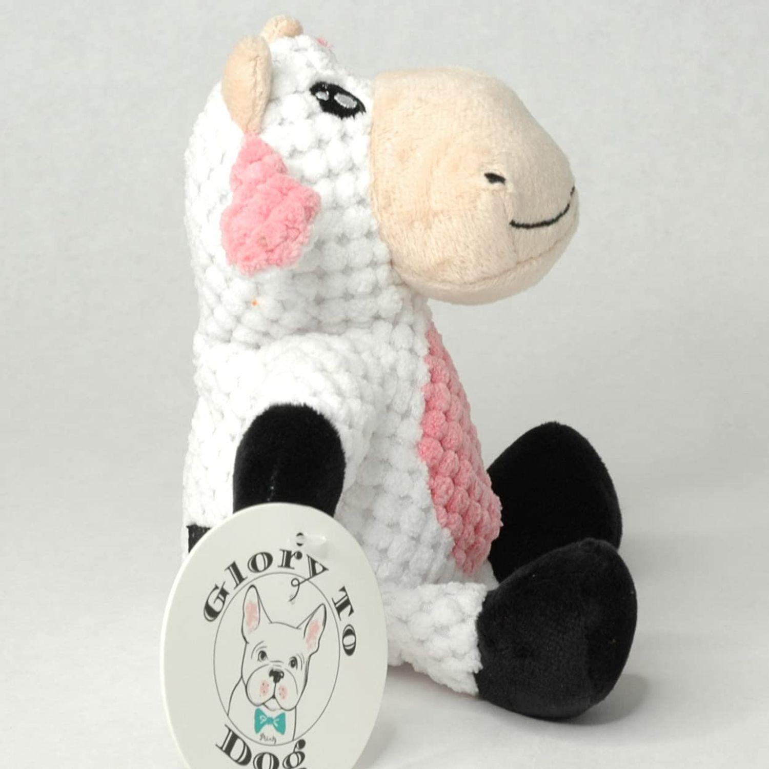 Glory To Dog Barnyard Cow Plush and Squeaker Small Dog Toy