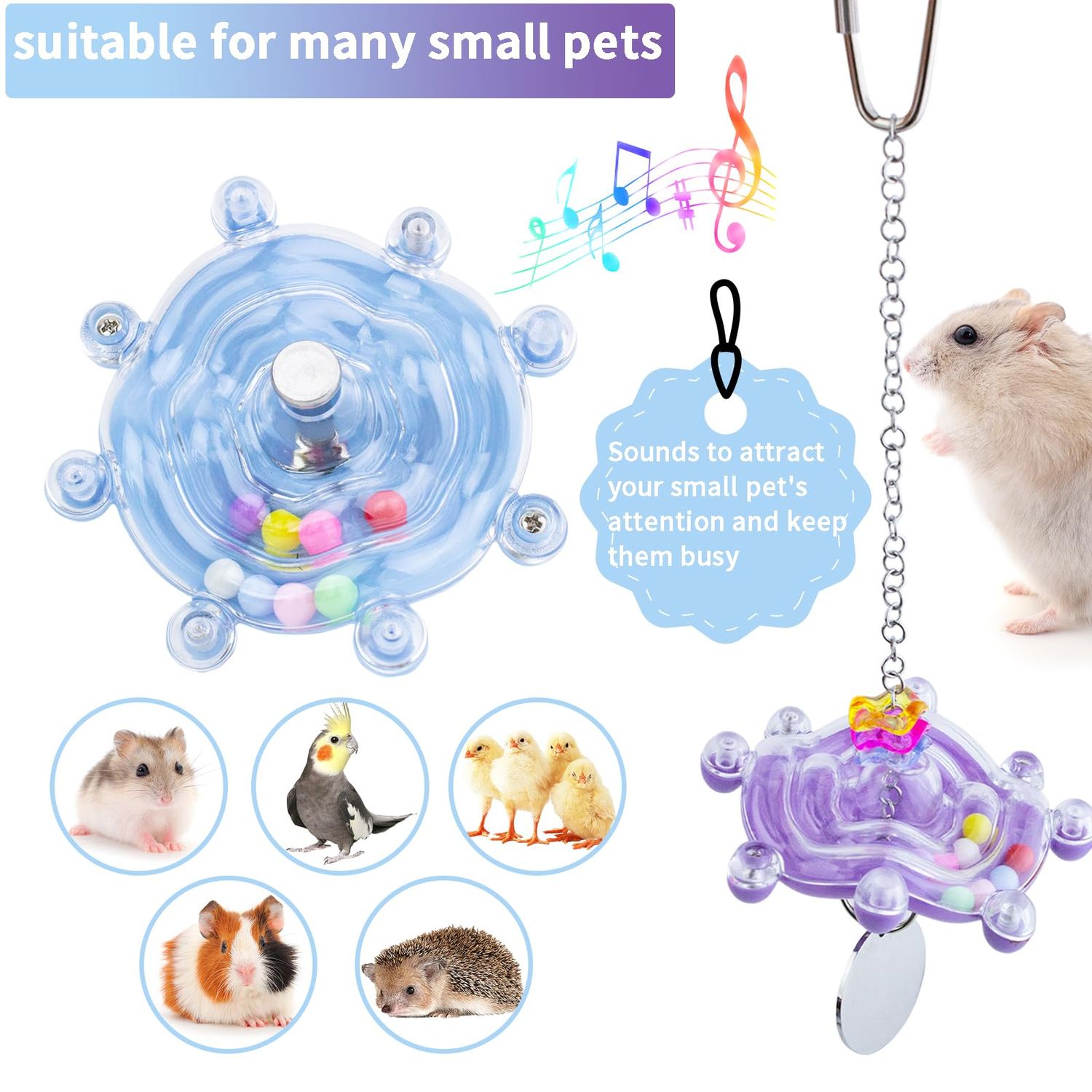 FlidRunest Hamster Enrichment Toys, Interactive Rat Spinner Wheel Toys, Colorful Hamster Toys Wheel, Hamster Cage Accessories, Small Animals Exercise Enrichment Toys for Bird, Parrot, Hamster, Rats