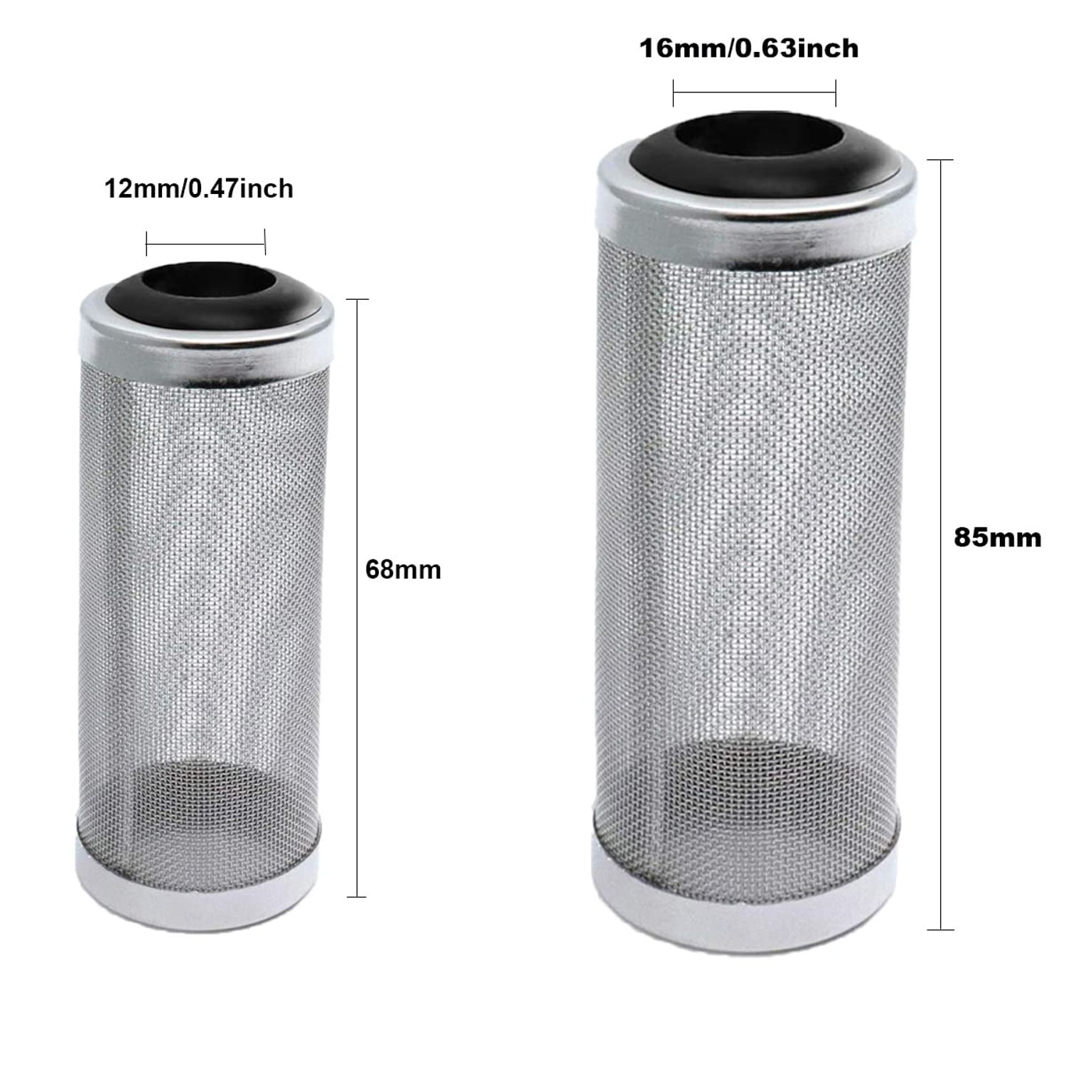 Bilindasly 12mm Stainless Steel Aquarium Inflow Inlet Filter Aquarium Filter Intake Cover Fish Shrimp Mesh Net Filter Guard Fish Tank Intake Strainer Cover