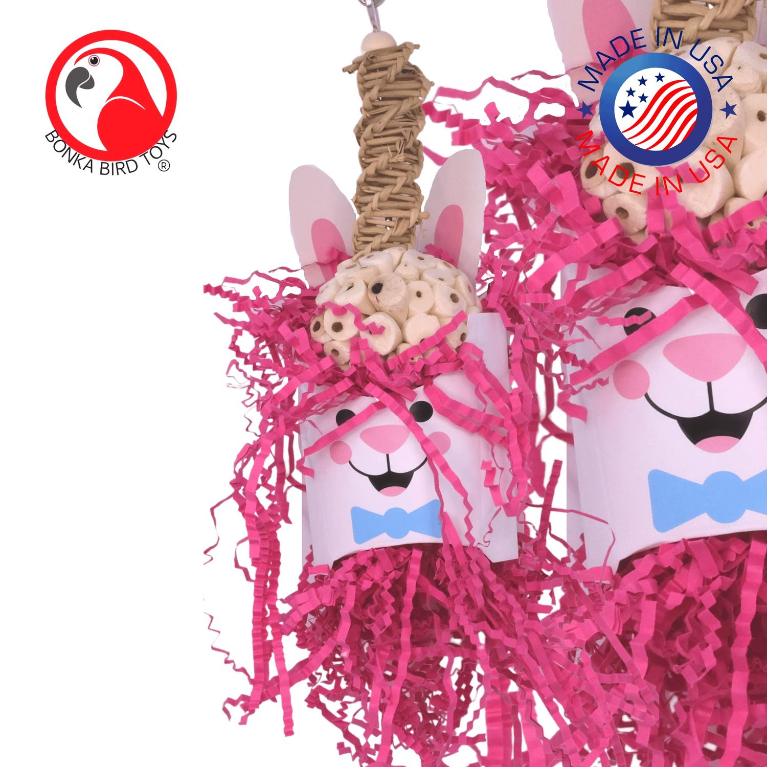 2421 Easter Bunny Natural Foraging Chew Shred Foot Talon Bird Toys