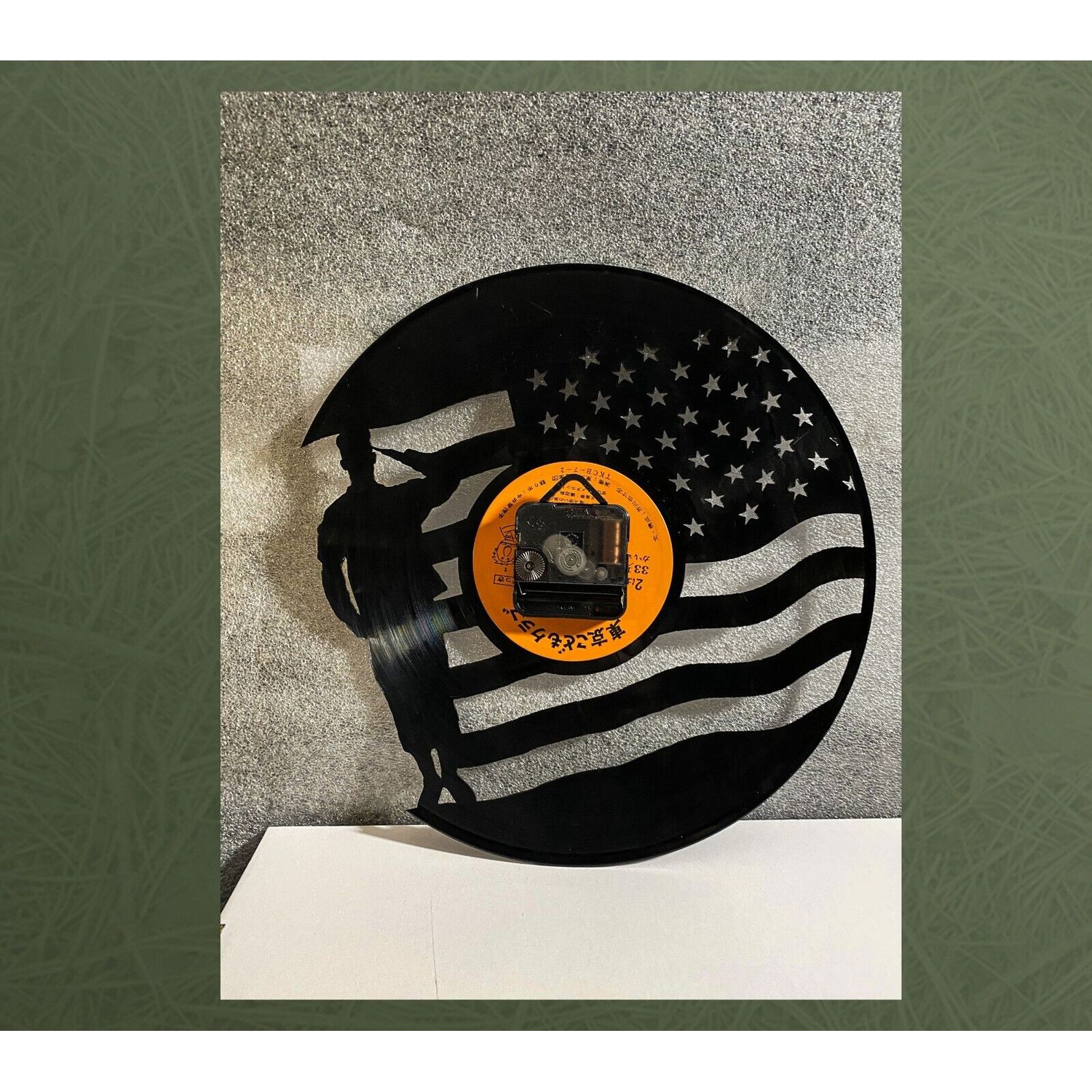 Saluting Soldier 12" Vinyl Record Wall Clock