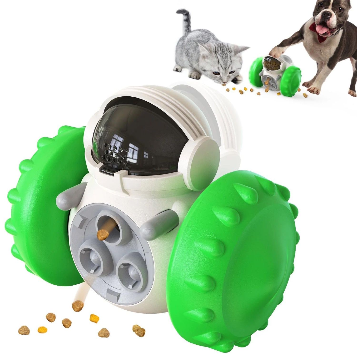 Dog Toy Treat Dispensing, Toys for Dogs, Natural Rubber Puzzle Toys, Tough Toy Treat Dispenser for All Type of Dogs, Innovative Robo Shaped Toy (Blue)