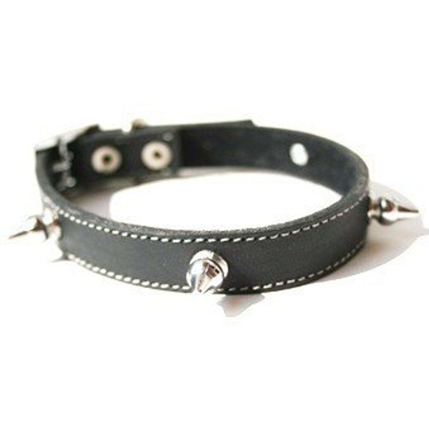 The Cool Puppy Cool Leather Dog Collar Black with Spikes Medium (10-12 inches)
