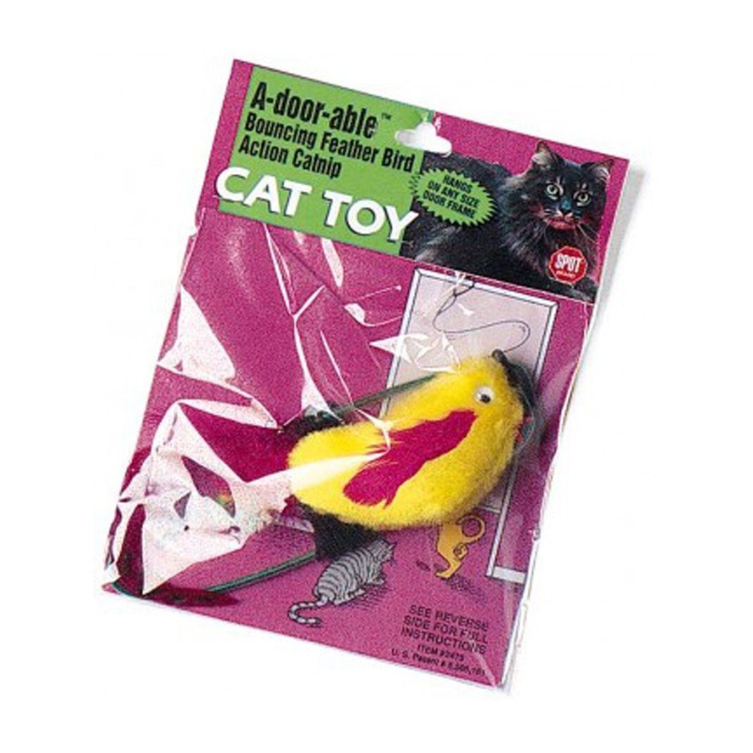SPOT A-Door-Able Plush Bird Cat Toy | Rattle and Catnip Cat Toy Provides Hours of Entertainment for Your Cat | Hangs on Any Size Door Frame