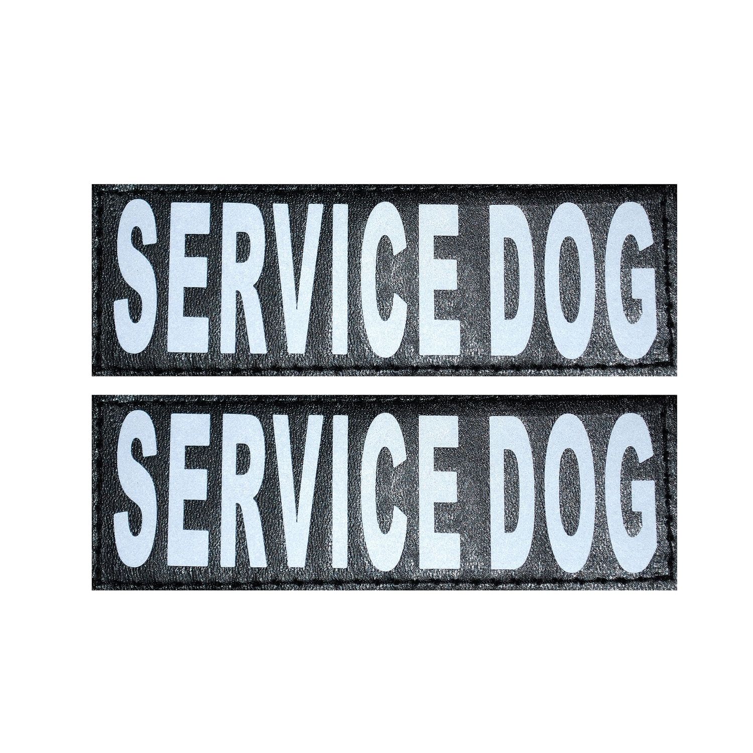 Doggie Stylz Set of 2 Reflective Service Dog Reflective Removable Patches with Hook Backing for Working Dog Harnesses & Vests. 3 Sizes Small, Medium and Large (Small 3"x1")