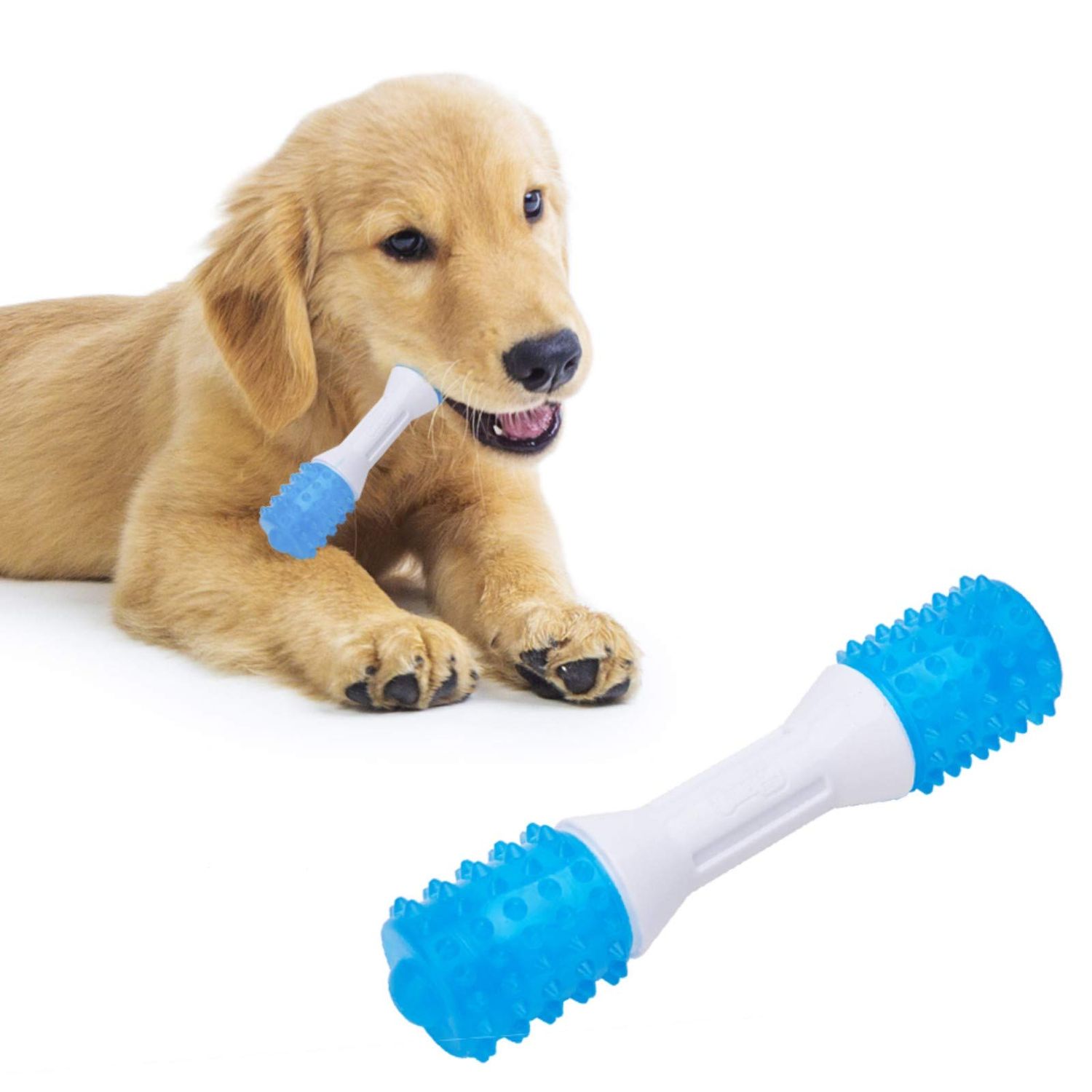 ONTWOPETS Puppy Teething Chew Toys up to 88 Lbs Dog Dental Chew Toys for Gentle Chewers Promotes Dental Health Reduces Teething Discomfort Boredom Freshen Breath Made W/PU Rubber 7 Inches
